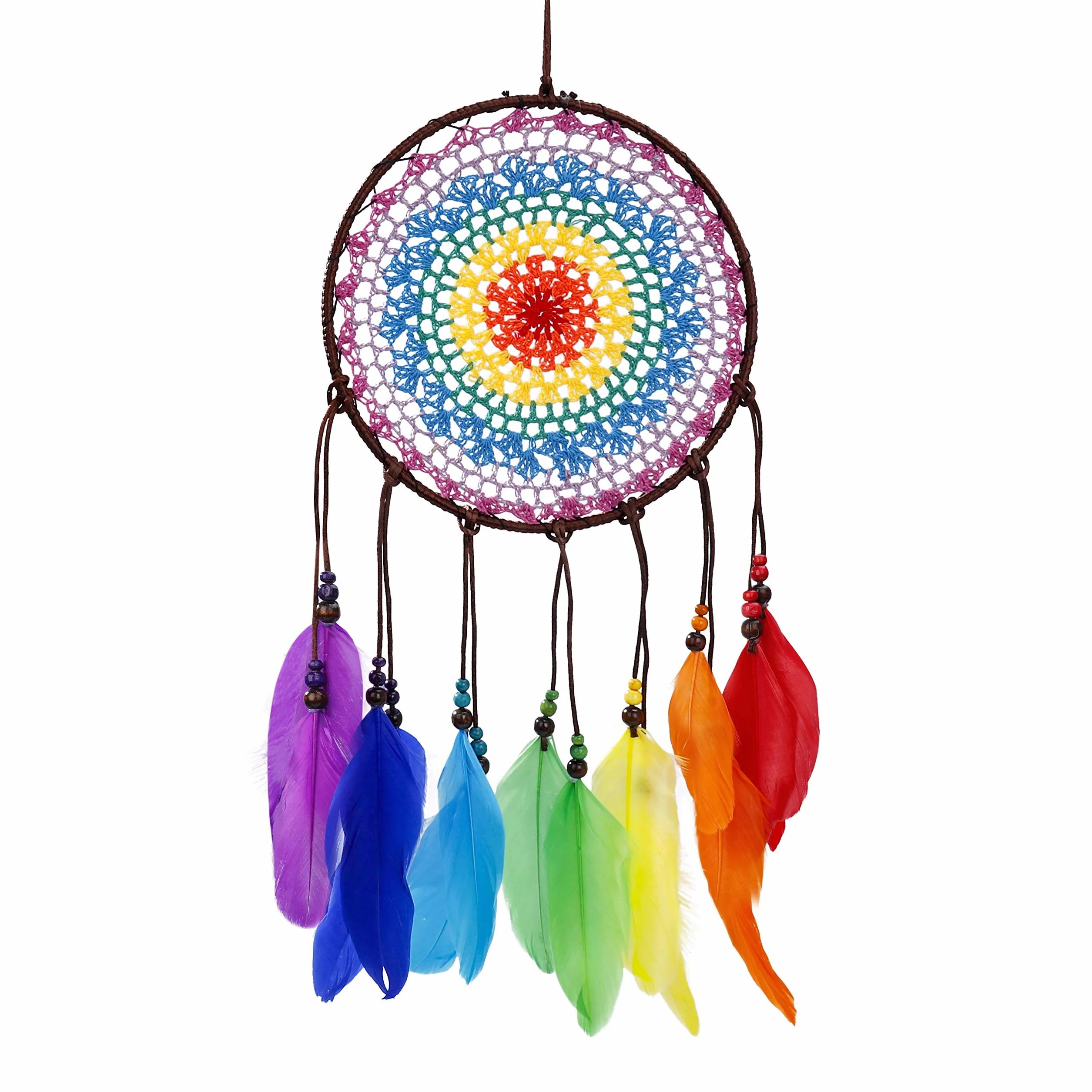 Attrape de Rêve Grand Capteur de Rêves Plumes Colorées Fait Main Tenture Murale Décoration Chambre Maison