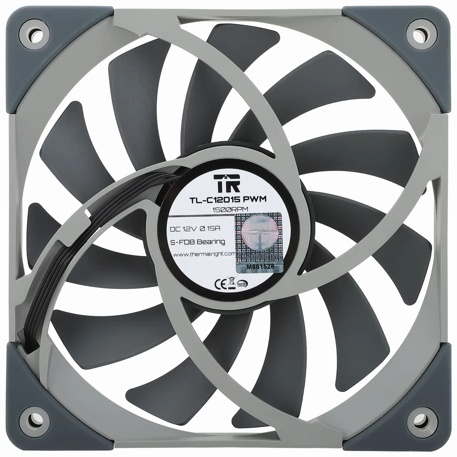 Thermalright-TR TL-C12015 Slin cichy wentylator 4-pinowy PWM PC, 15 mm Slimline