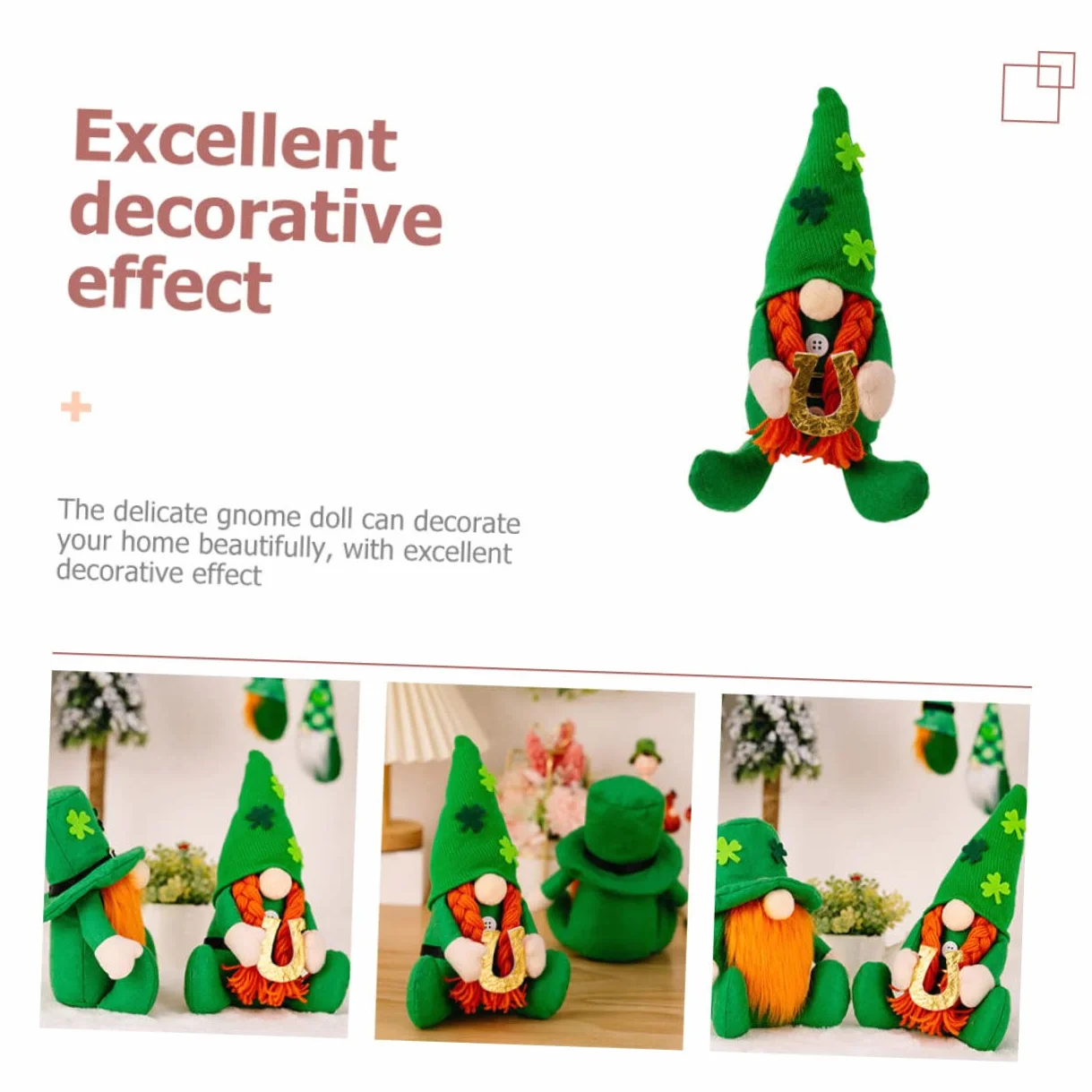 PRETYZOOM Poupée Rodolphe GNOME en Peluche Ornements de la Saint Patrick