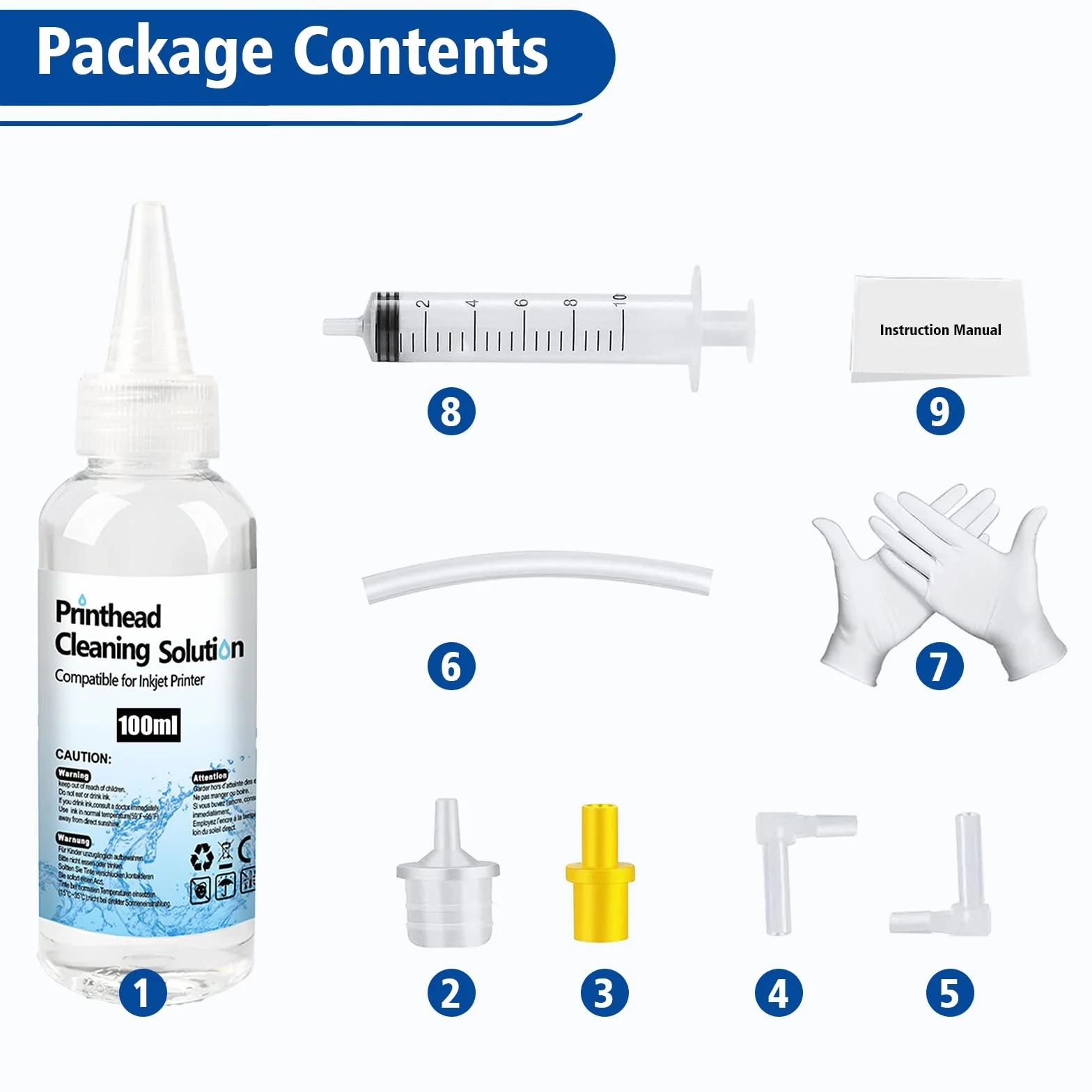 Kit de Nettoyage Têtes d'impression 100ml Compatible HP Epson Canon Samsung Kodak