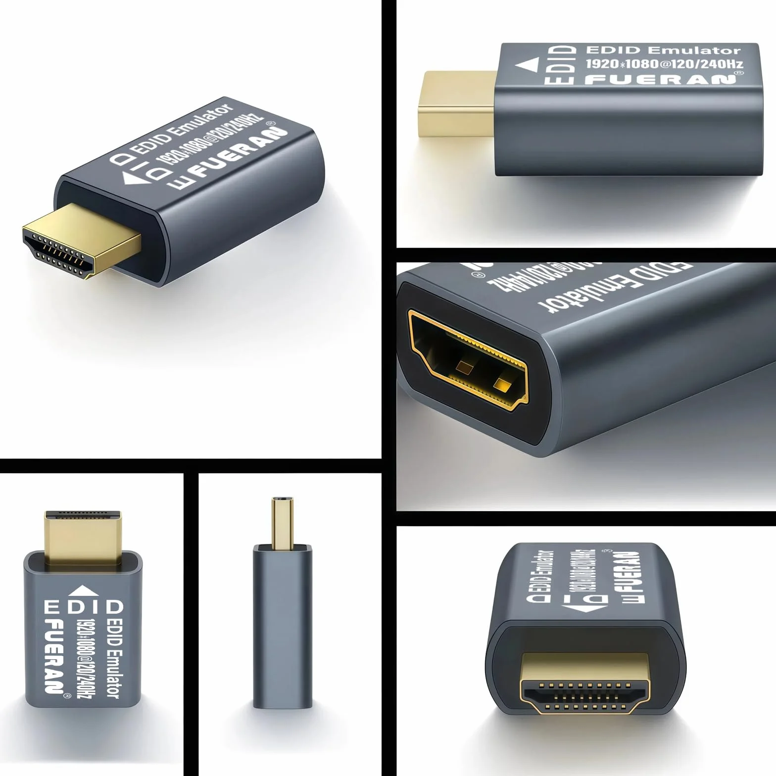 Adapter Emulatora EDID HDMI, 1920X1080@60/120/240Hz Przekaźnik, Plug & Play, Kompatybilny z Mac, Thunderbolt do HDMI, Przełączniki, Odbiorniki AV, Przedłużacze (1920X1080@120/240Hz)