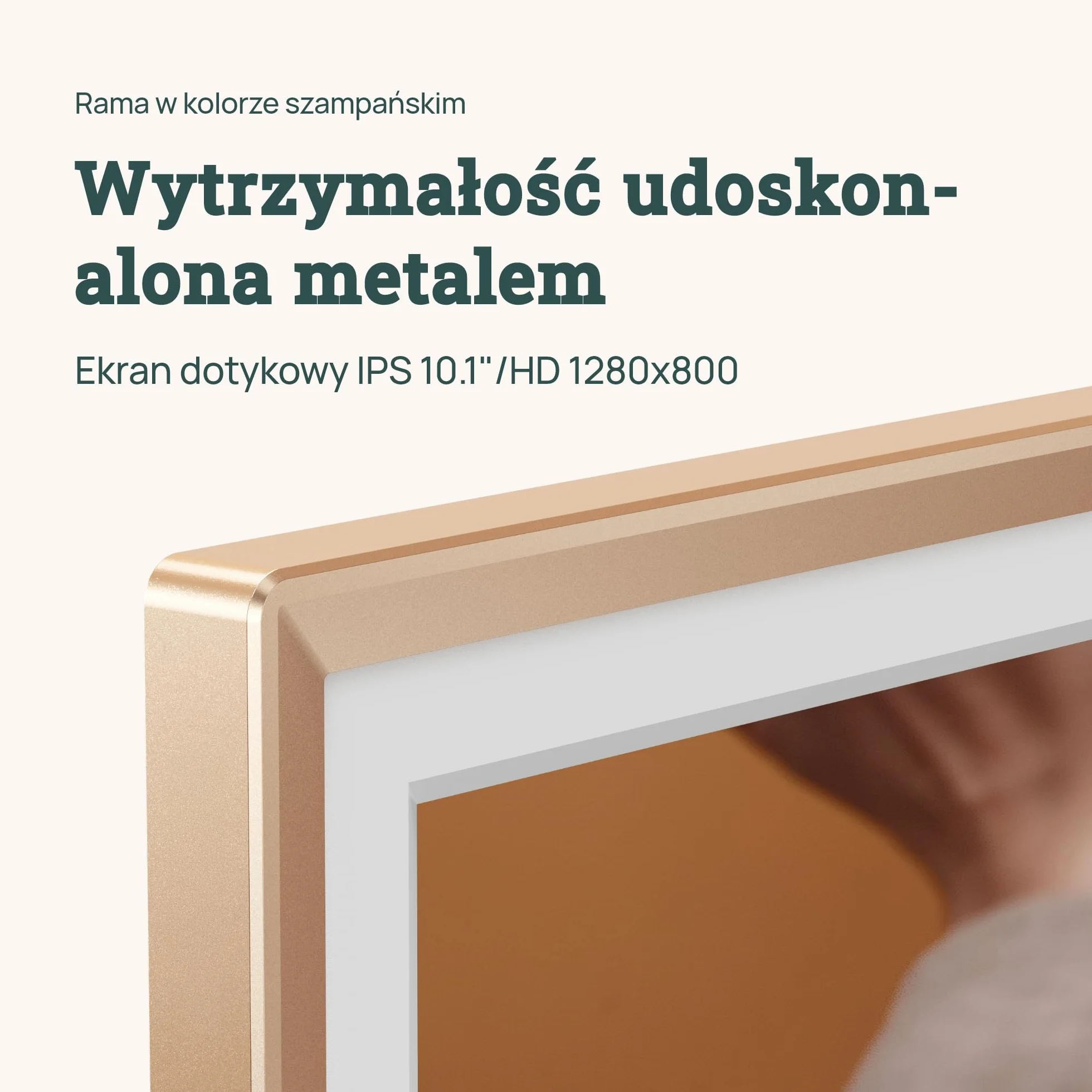 ARZOPA Cyfrowa Ramka na Zdjęcia WiFi 10,1" Nielimitowana Chmura Metalowa Ramka Cyfrowa HD IPS Ekran Dotykowy Bez Abonamentu Udostępniaj Zdjęcia/Filmy Zdalnie bez Limitu Idealny na Prezent - D10 GOLD