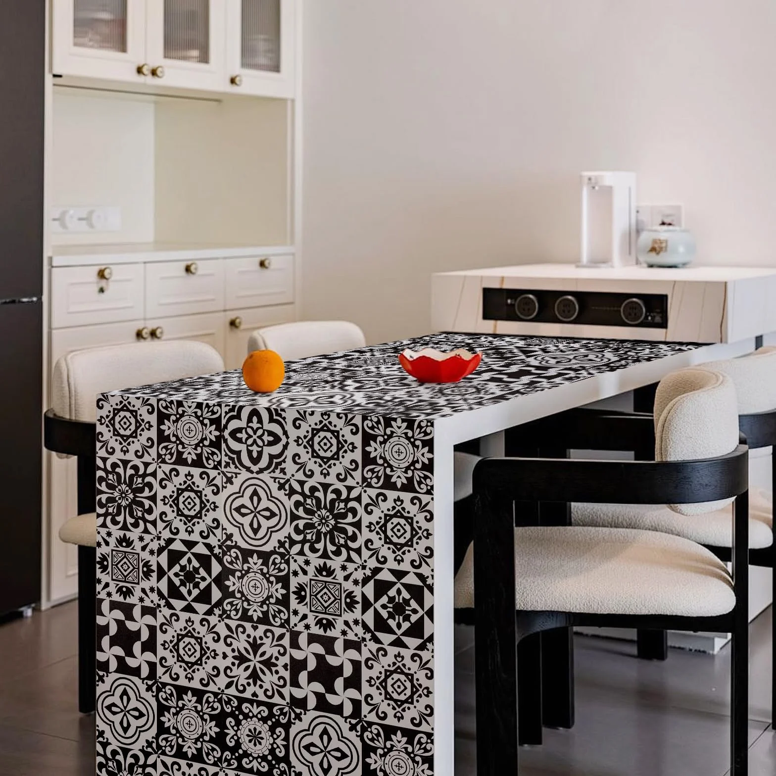 Abyssaly Credence Adhesive Cuisine Noir Imperméable 30cm X 300cm