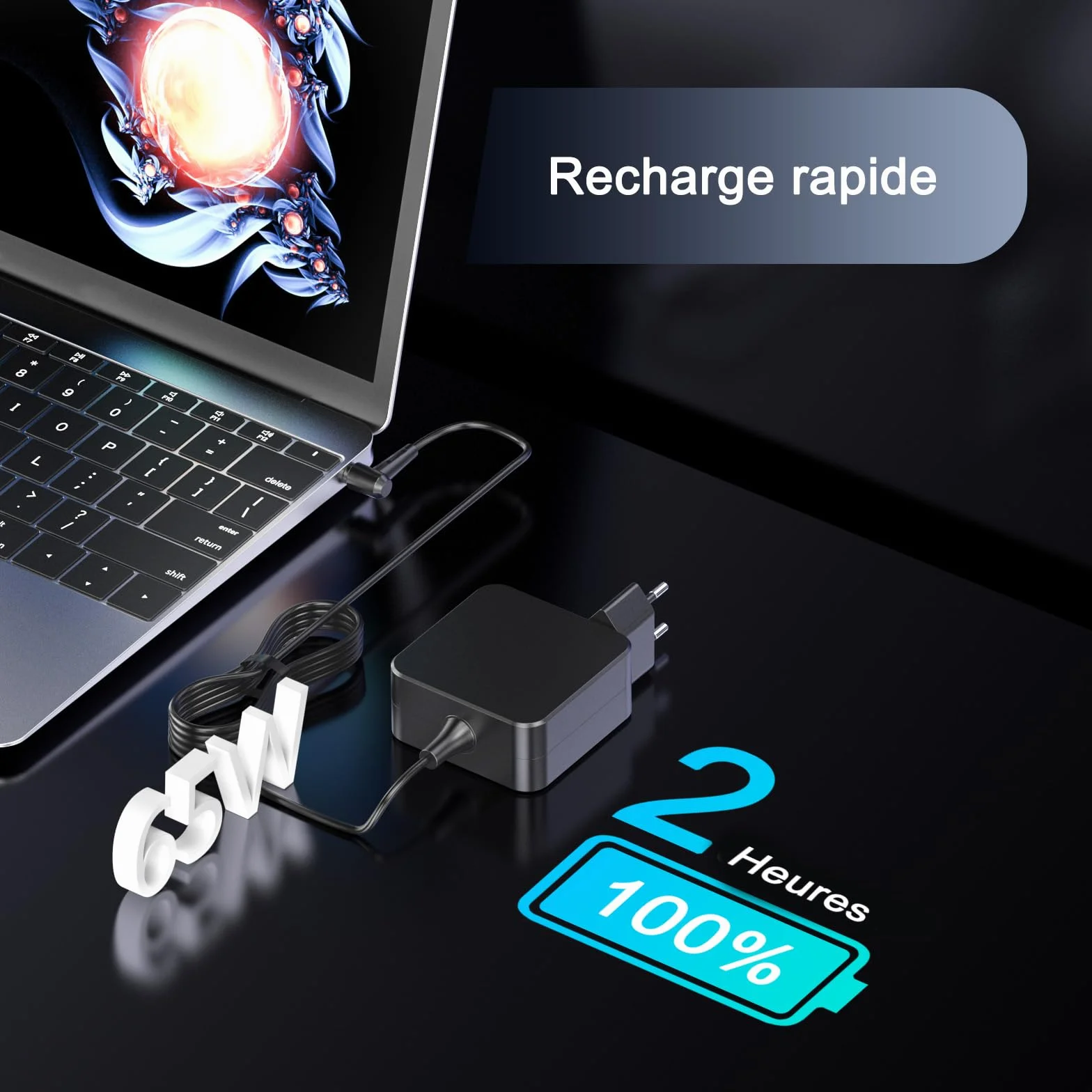 Chargeur Ordinateur Portable 65W Compatible Lenovo ideapad 3 5 330 330S 320 320S 310 100 110 120S 510S 530 710 S145 S340 S540 L340 C340 Adaptateur