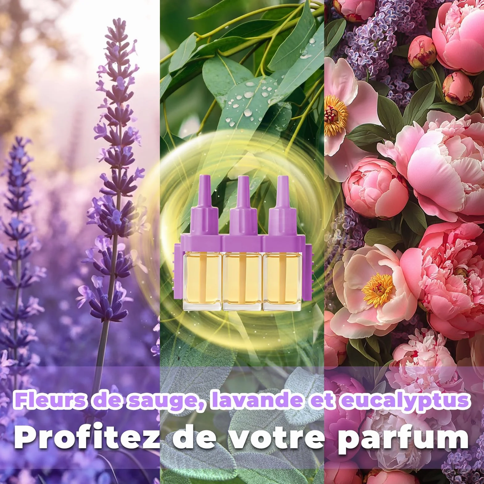 SCENTORINI Recharges pour Diffuseur Électrique Parfums Lavande, Floraux, Hawaïi, Vanille, 8x20ml, Compatibles avec 3Volution