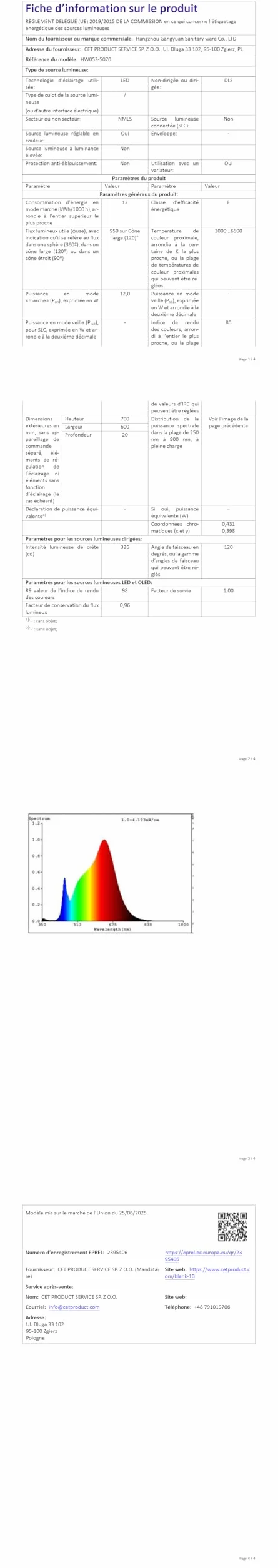 YU YUSING Miroir de Salle de Bain LED 70x50cm, Miroir Lumineux Cosmétique Mural avec 3 Couleurs de Lumière Réglables, Cadre Métallique, Affichage L'heure, Anti-buée, IP44 Étanchéité, Horizontal