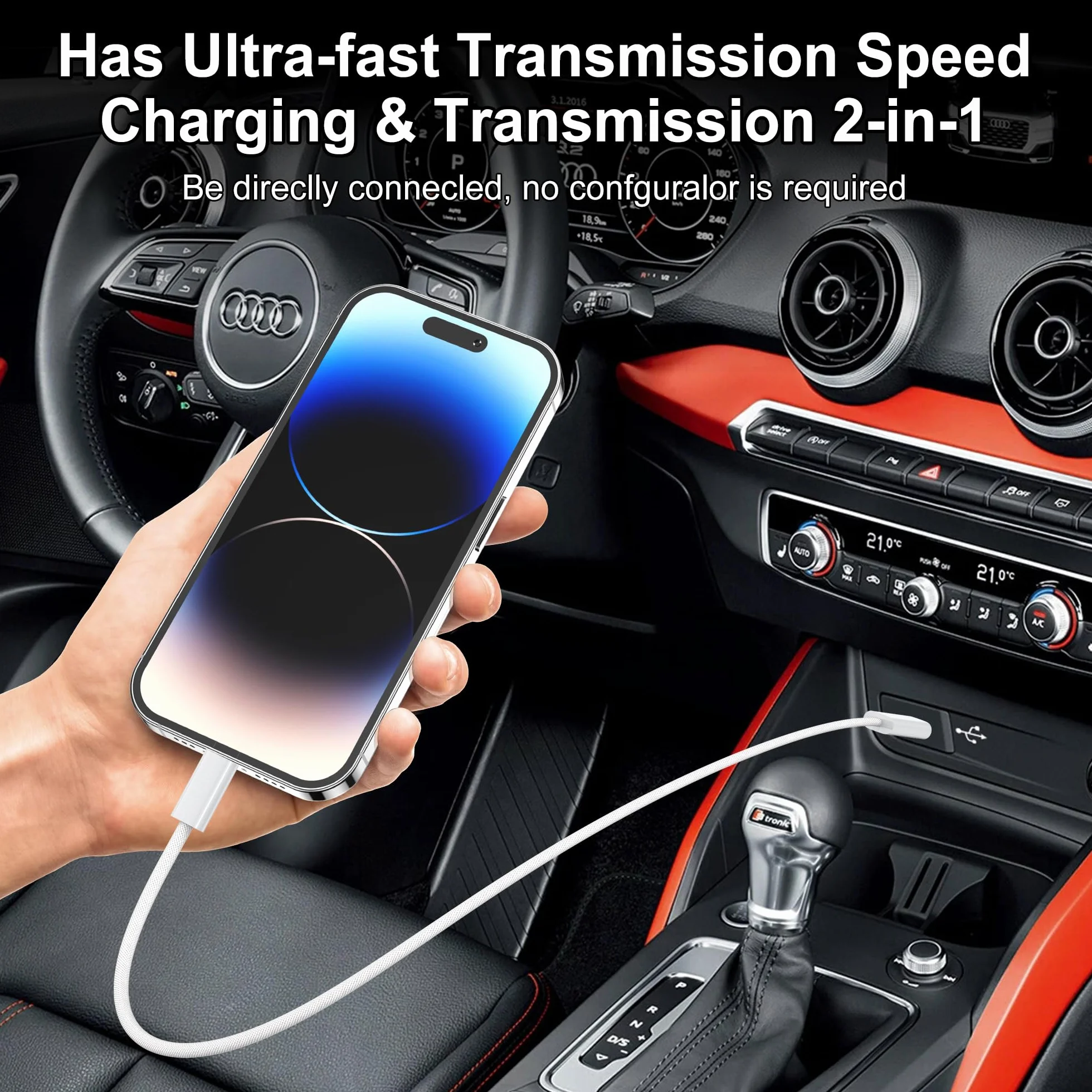 NIBIKIA Câble USB C vers Lightning 1M+1M MFi Certifié Charge Rapide iPhone 14 13 12 11 Pro Max Pro Plus XS XR X 8 7 SE