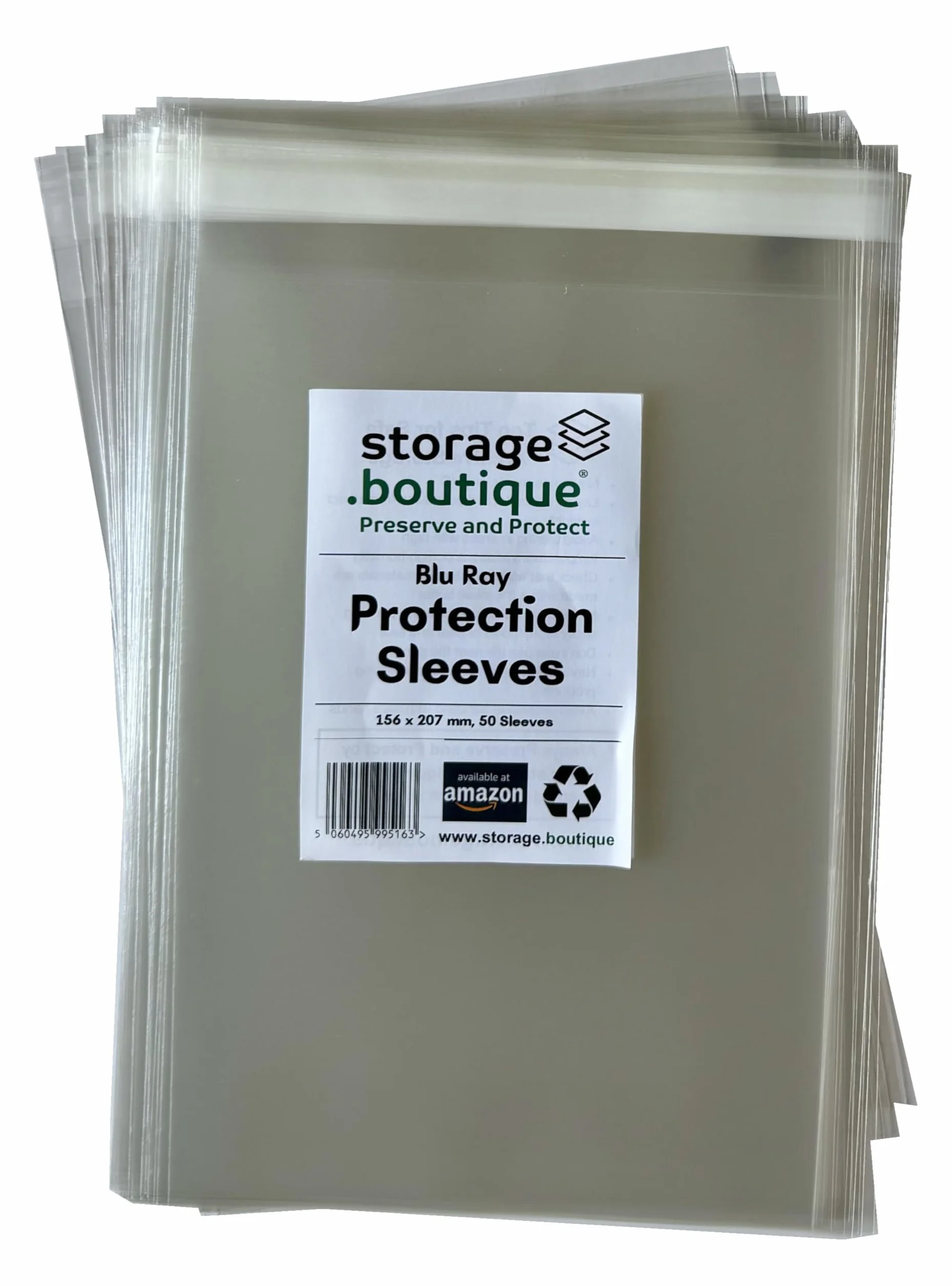 Lot de 50 manchons de protection Blu Ray 207 x 156 mm rabat 30 mm