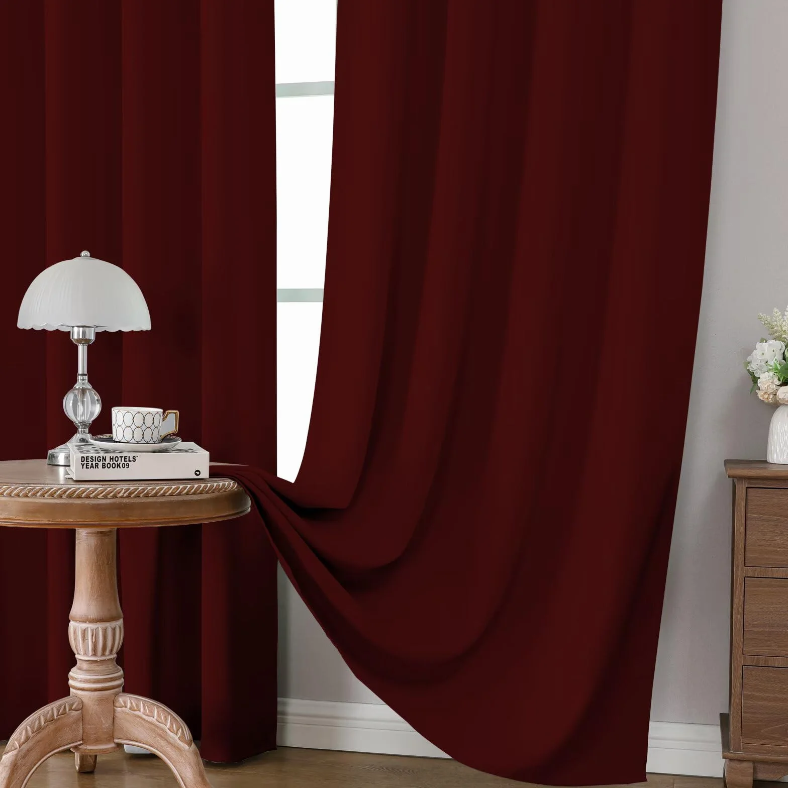 Lot de 2 Rideaux Occultants Thermiques avec Passe-Tringle, 132 x 213,4 cm, Rouge