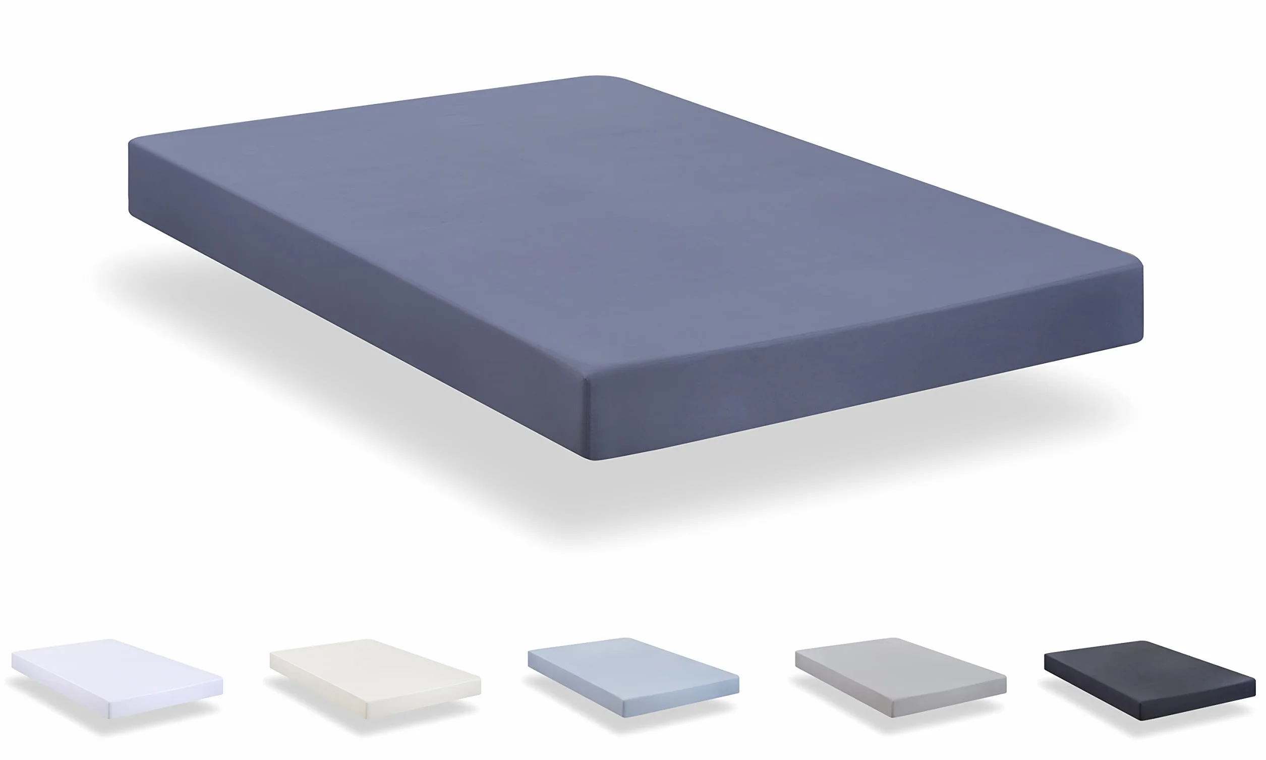 Drap Housse réglable en Microfibre brossé Extra Doux Bleu Grisé Lit 120 x 190/200 cm