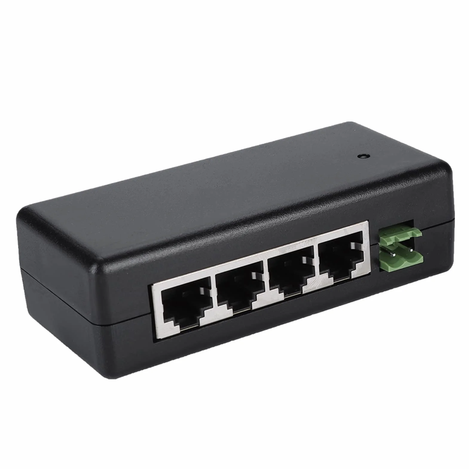 12-48V 4-portowy adapter zasilacza POE, 4-portowy wtryskiwacz zasilania Ethernet PoE przełącznik biurkowy do kamery IP, kompatybilny z międzynarodowymi standardami