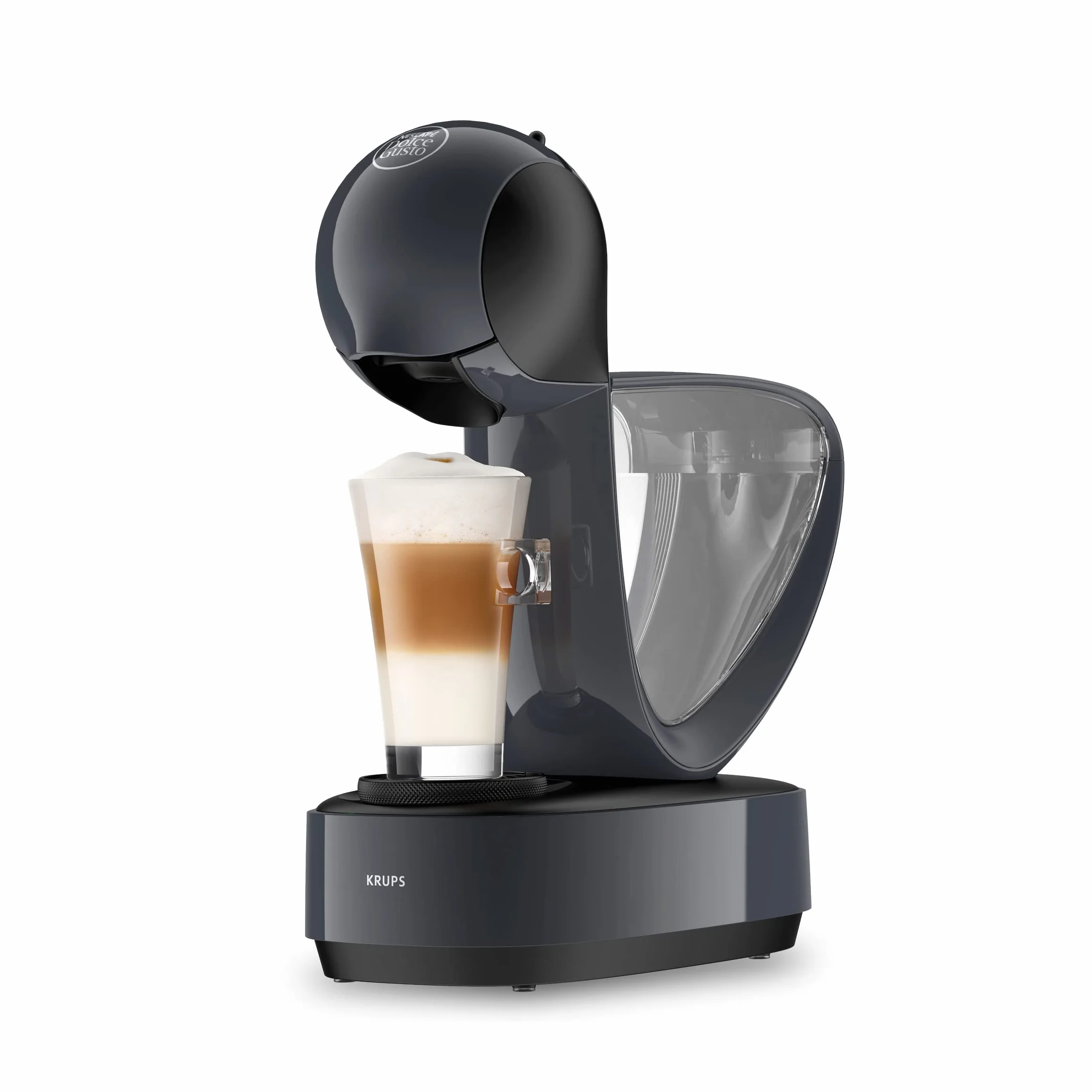 Krups Nescafé Dolce Gusto Machine à café capsules, 15 bars, Multi-boissons froides ou chaudes, Grand réservoir, Mode éco, Cafetière dosettes, Infinissima, Gris KP173B10