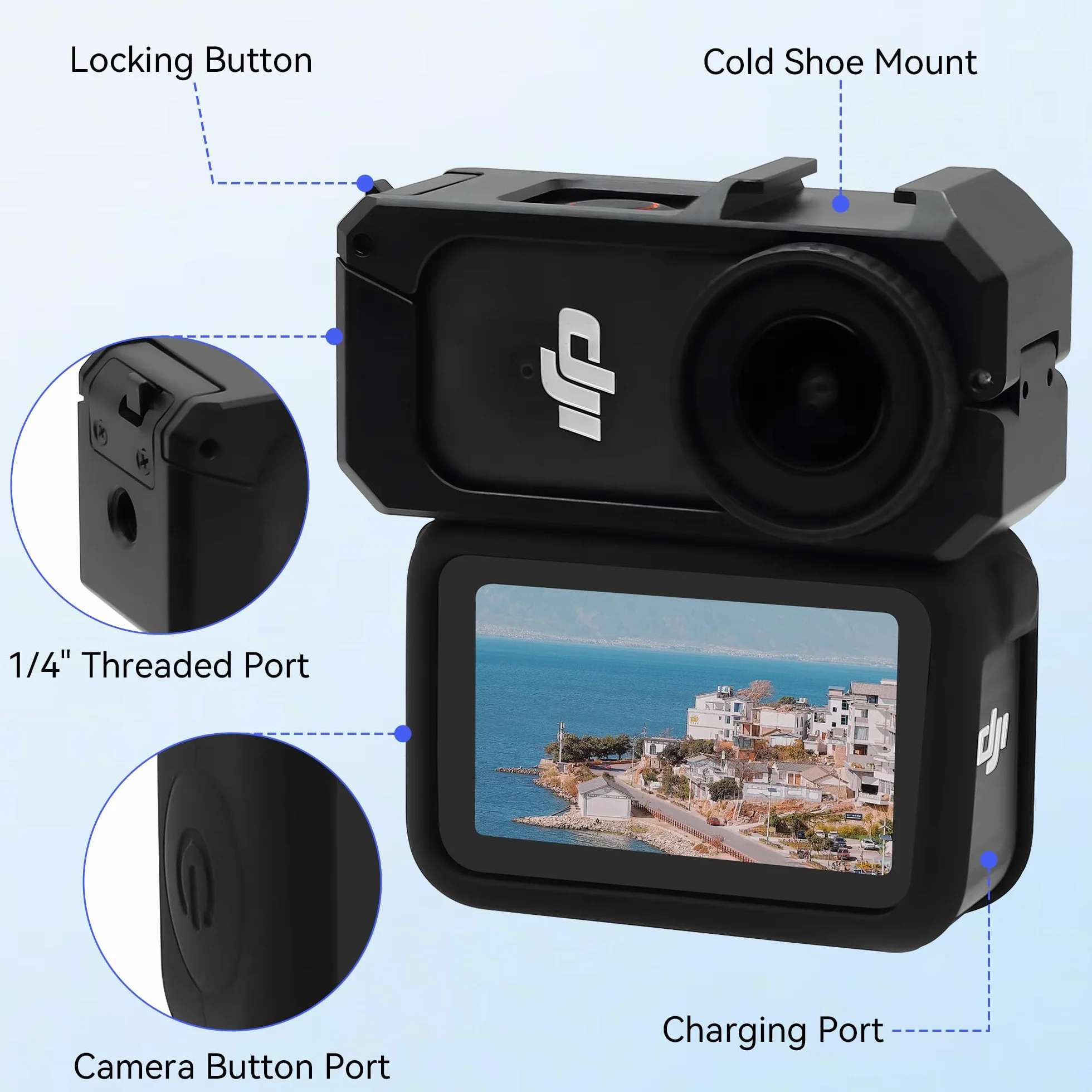 Osmo Nano Klatka Metalowa - Akcesorium 2 w 1 Silikonową Osłoną Ochronną Metalowa Tama Klatka Rozszerzająca Kamerę Akcesoria Ochronne do DJI Osmo Nano Kamery