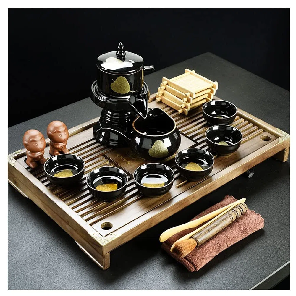 Service à thé, service à thé chinois, service à thé gongfu, service à thé statue de Bouddha, service à thé Kungfu japonais, service à thé Gongfu - théière en céramique, tasse à thé et soucoupe, suppor