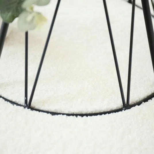 Decoweb Tapis Doux Poils Longs - Touch Blanc crème - Ganse Lin Vert Sauge - 160 x 230 cm
