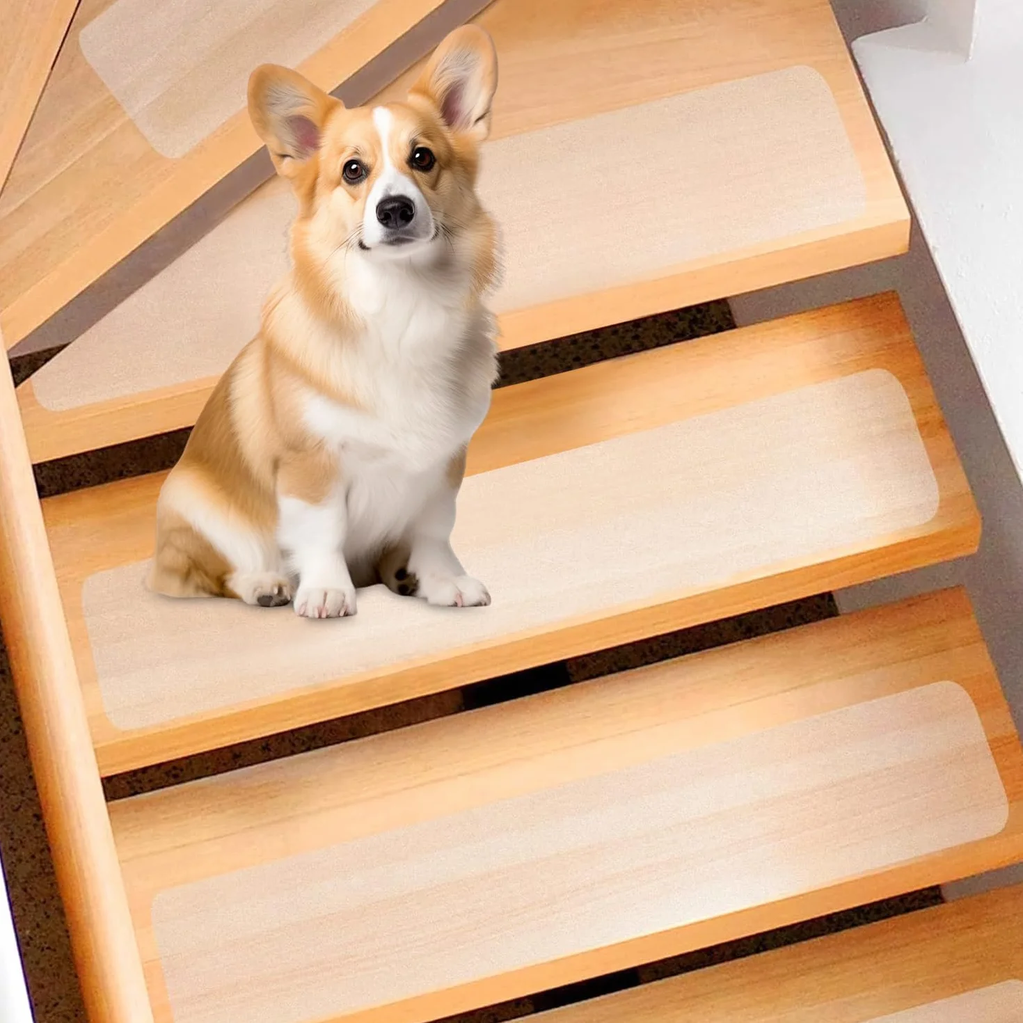 Tapis Antidérapant Transparent Azyvum Lot de 18 Bandes 15 x 60 cm Protection Escalier Bois