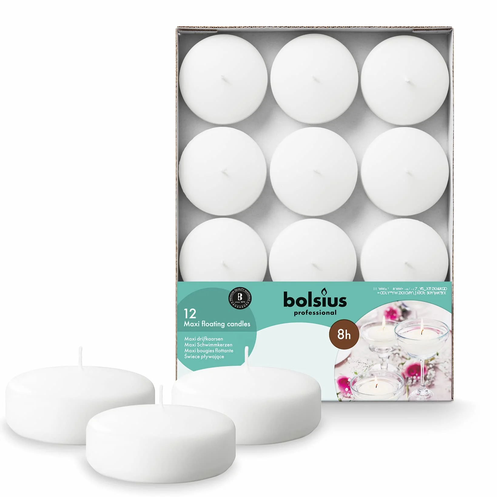 Bolsius Maxi bougies flottantes Blanc