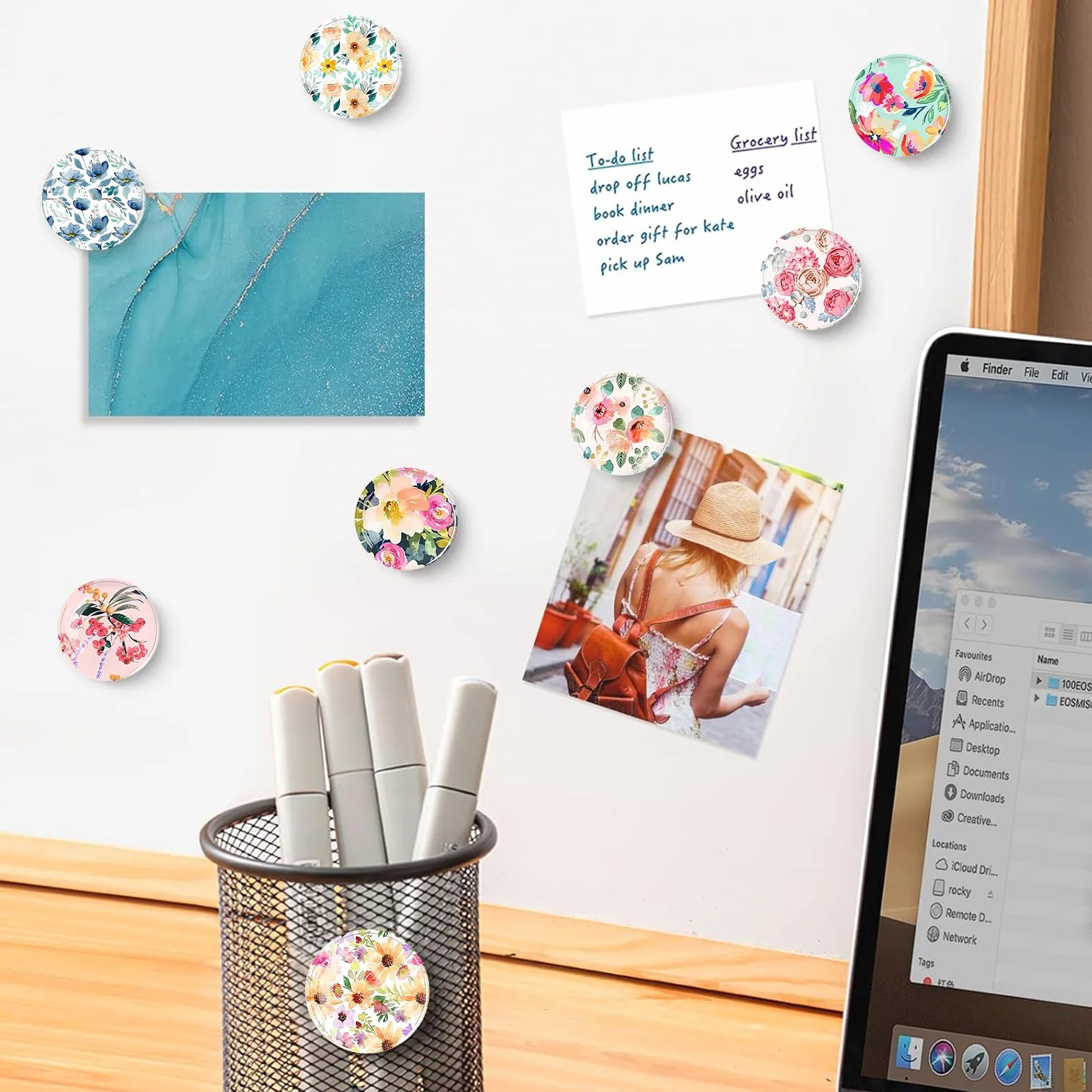 Aimants en Verre Fleurs Mignonnes Colorées pour Réfrigérateurs Tableaux Blancs Cuisines Bureaux