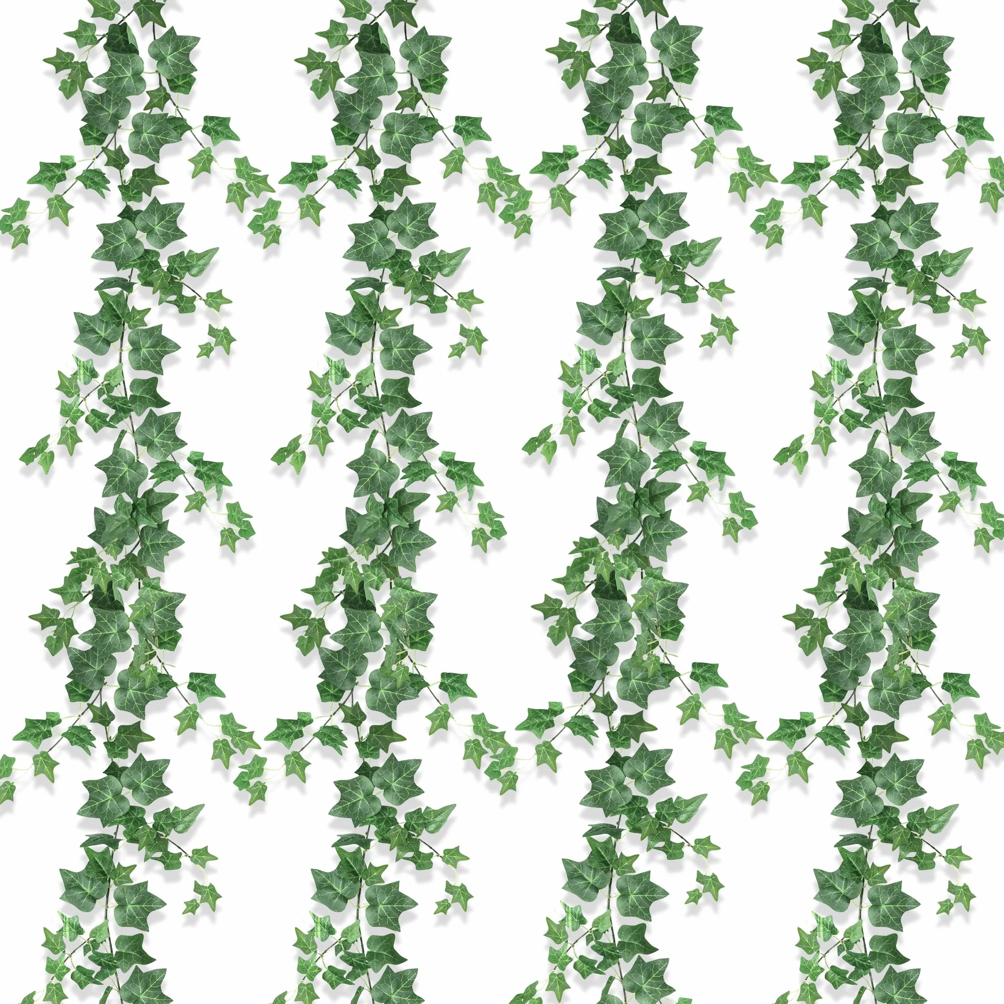 ROLLWAY Guirlande Lierre Artificiel 2m Lot de 4 Fausse Plante Tombante pour Mur Jardin Intérieur Extérieur Vert