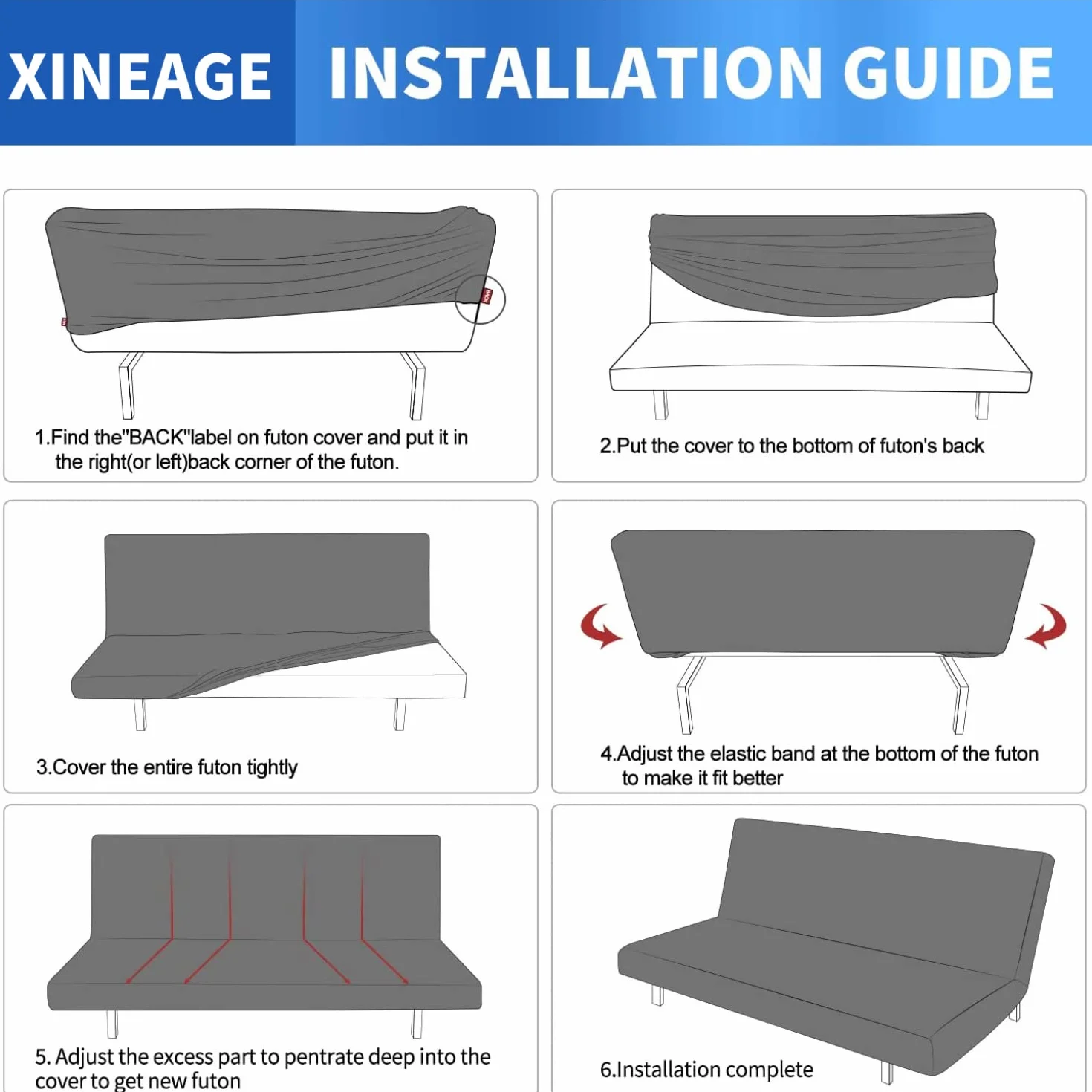 Housse de protection pour futon en velours, bleu marine, lavable en machine, antidérapante, fond élastique en Spandex