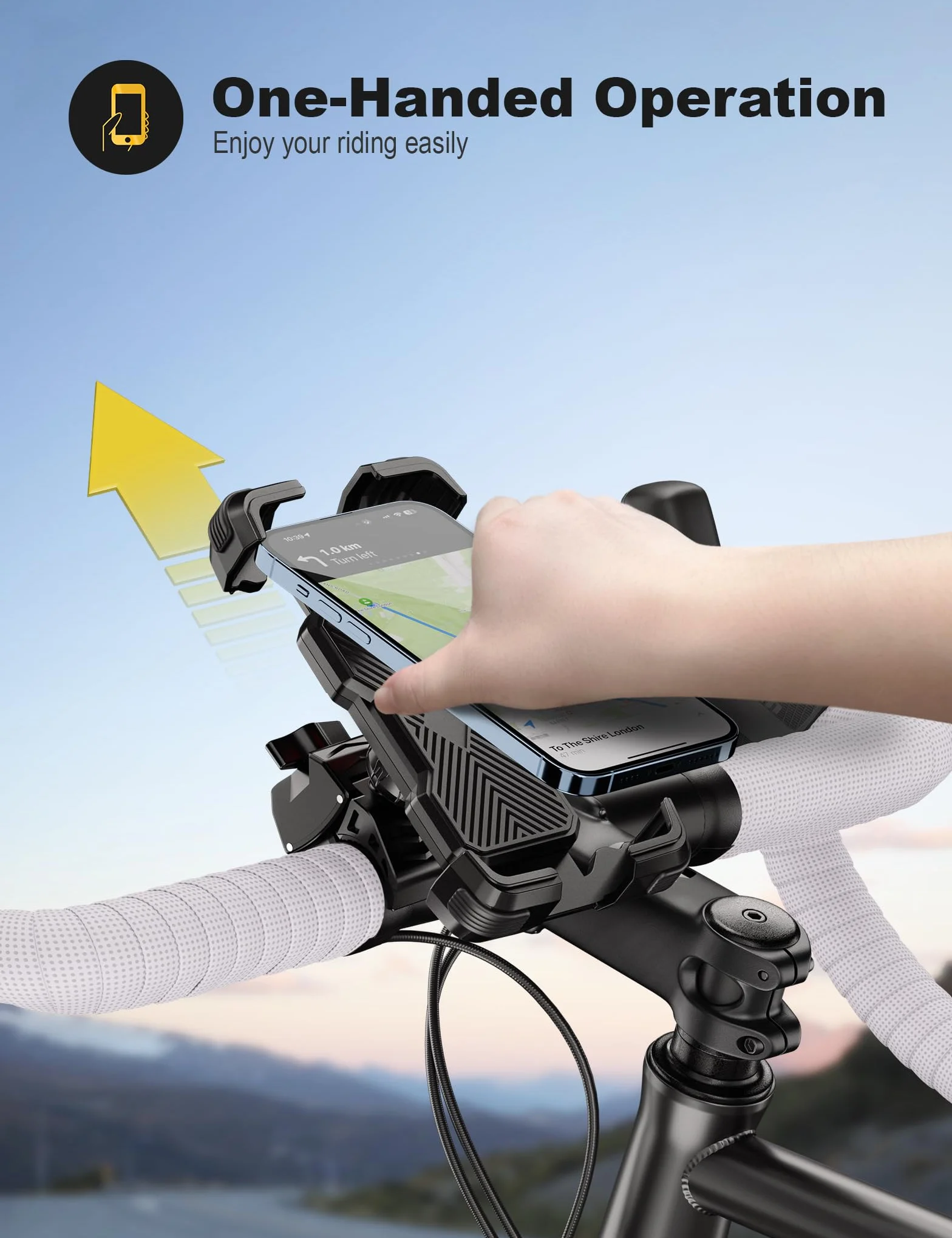 Grefay Uchwyt do Telefonu na Rower Uniwersalny Motocyklowy Uchwyt na Telefon dla Roweru Drogowego MTB Skutera z 360 Obrotów dla 4.7-7.2 Cala Smartfona