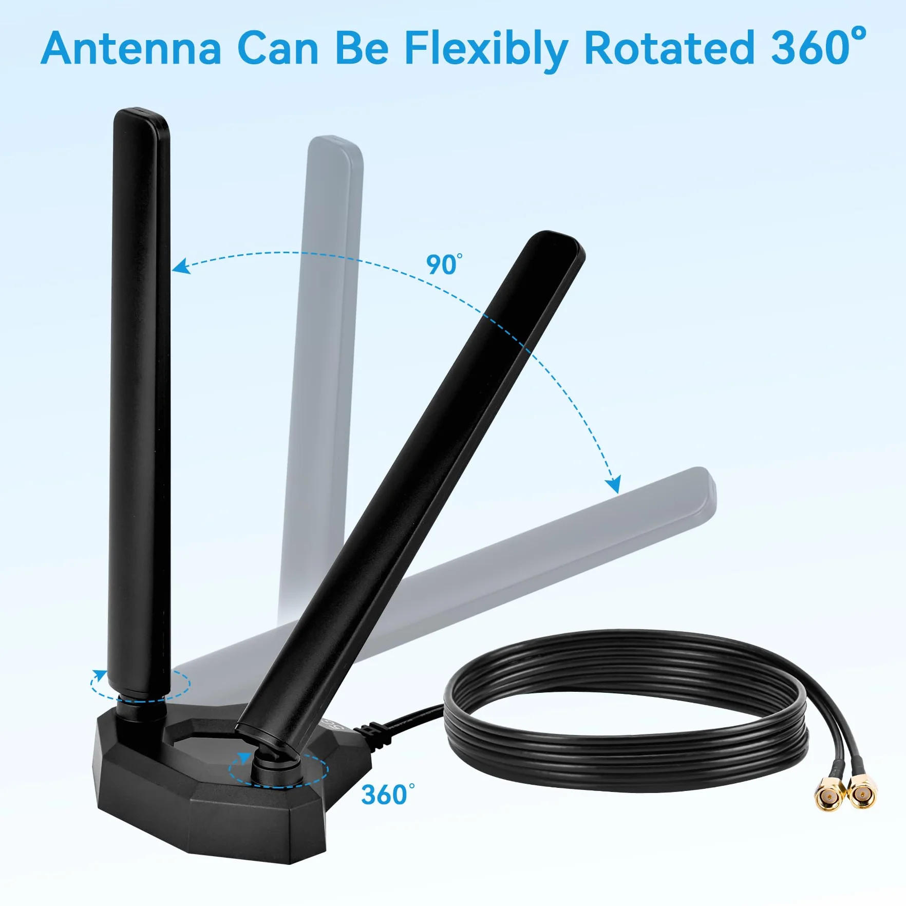 Antena 4G LTE/5G Sub-6 SMA TS9 męski szerokopasmowy 8dbi 600-3980MHz antena radiacyjna z podstawą magnetyczną, kabel 2 metry Kompatybilny z routerem 5G 4G LTE