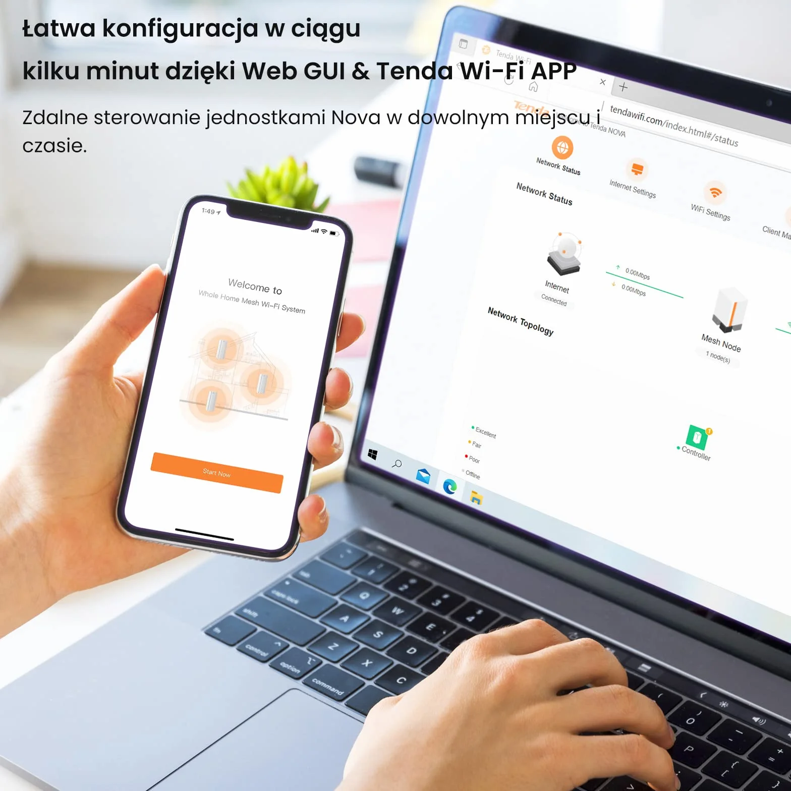 Tenda Nova MX12-3 AX3000 Mesh Wi-Fi 6 System, szeroki zasięg Wi-Fi do 650m², procesor Quad-Core 1,7 GHz, porty Gigabit LAN, obsługuje Alexa, 3-Pack