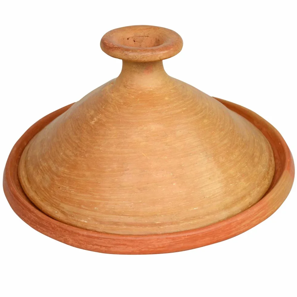 Tajine marocain en terre cuite non émaillée Diamètre 35 cm Convient pour cuisiner un plat pour 4 à 5 personnes Plat sans substances nocives, fabriqué à la main à Marrakech