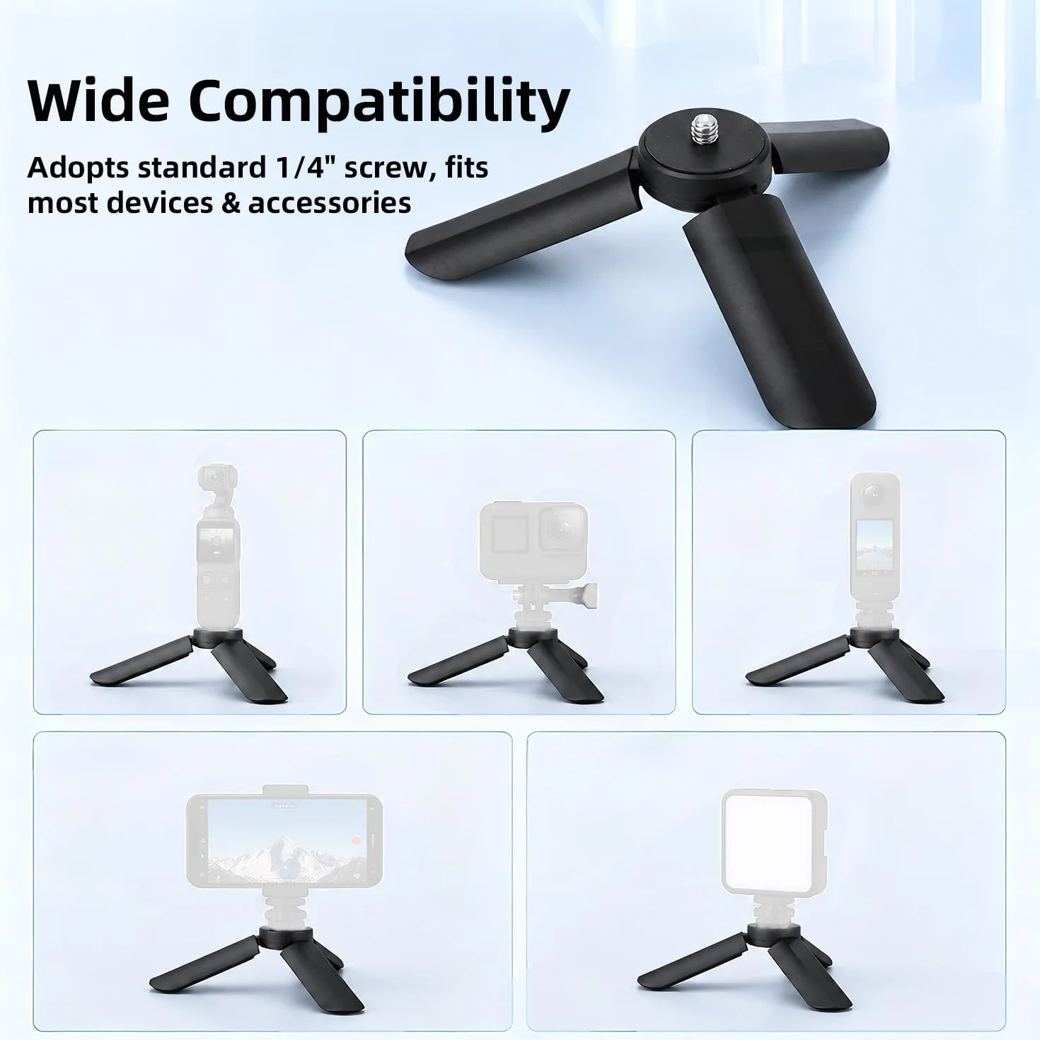 BOXOB Miniaturowy Statyw do DJI Osmo Pocket 3 i 2, Przenośny Statyw Uchwyt Stołowy Lekki Kijek do Selfie Wygodny Uchwyt Praktyczne Akcesoria Urządzeń Cyfrowych(Czarny)