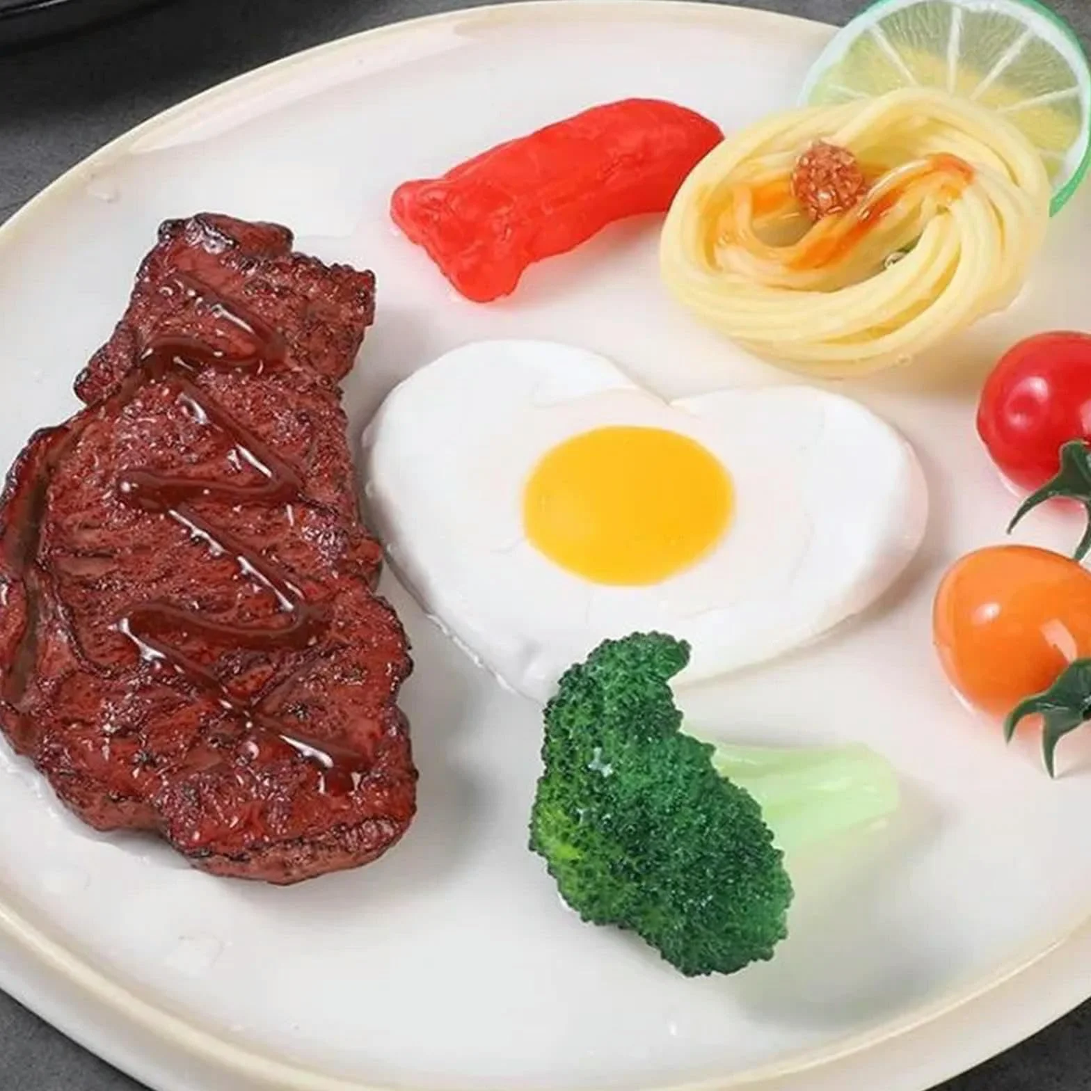 Lot de 1 faux œufs de steak pour hamburger, accessoires de présentation de nourriture occidentale, décoration d'intérieur