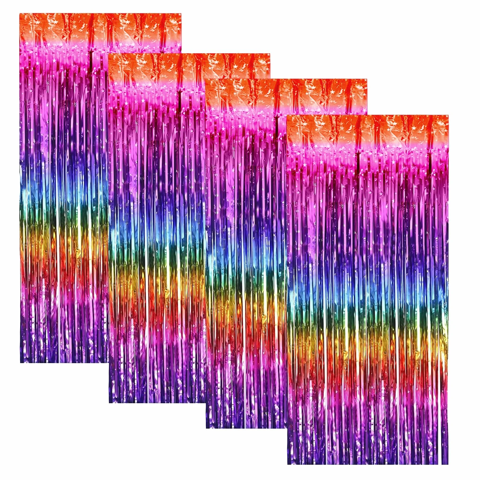Rideaux à lamelles multicolores métalliques paillettes Décoration anniversaire fête scène Lot 4