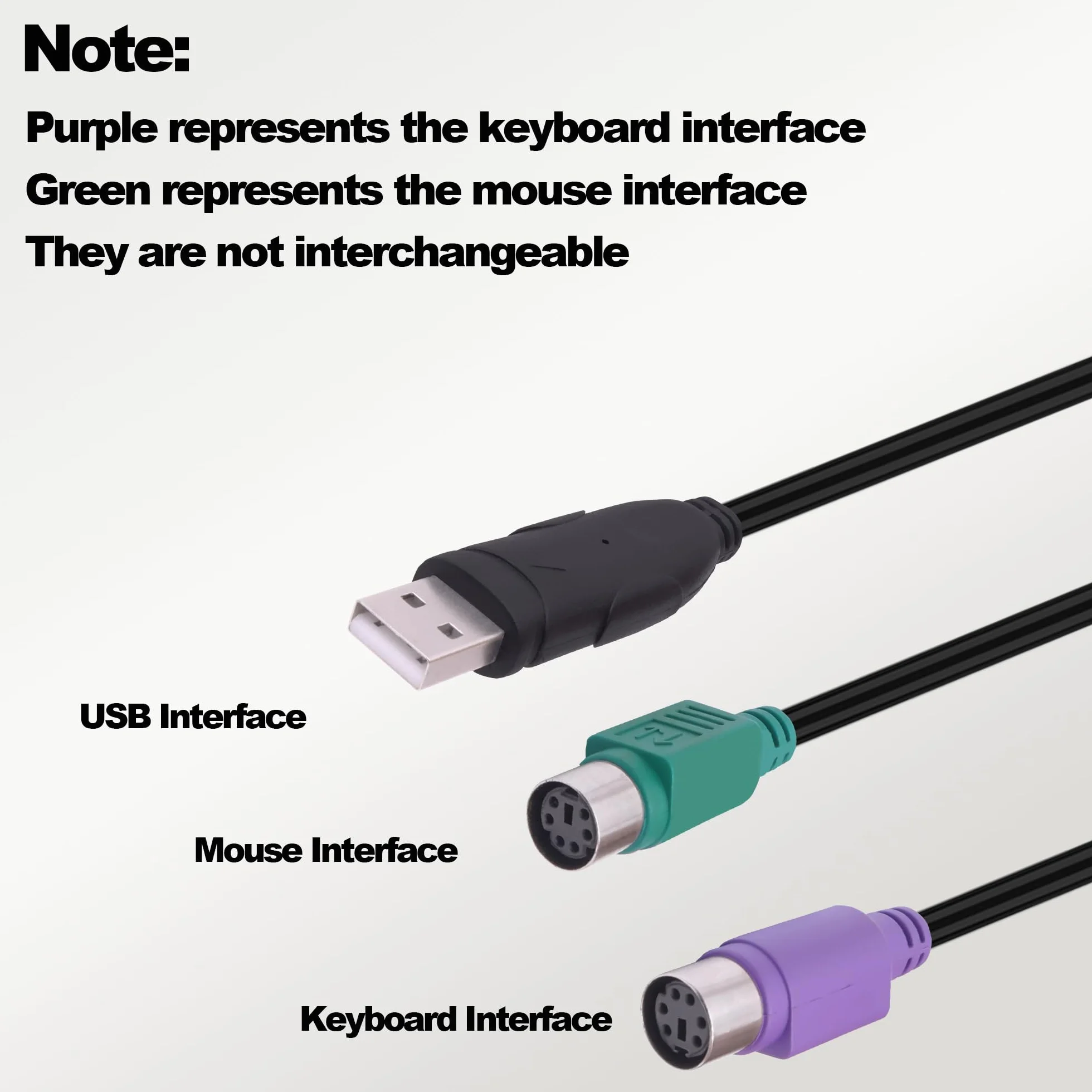 Câble adaptateur USB vers double PS/2 pour clavier PS2 femelle vers USB 2.0 mâle 18 cm