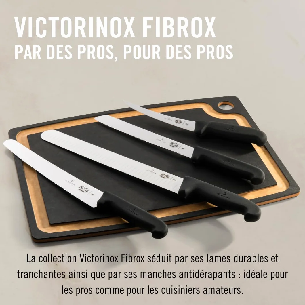 Victorinox Fibrox Couteau à pain denté 21 cm Inox Noir