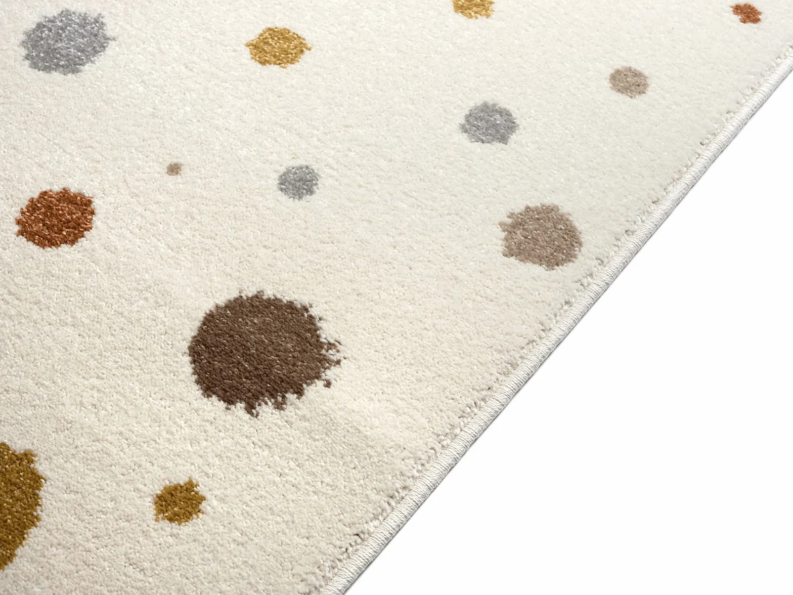 Tapis moderne doux pour enfants 120 x 170 cm crème motif à pois