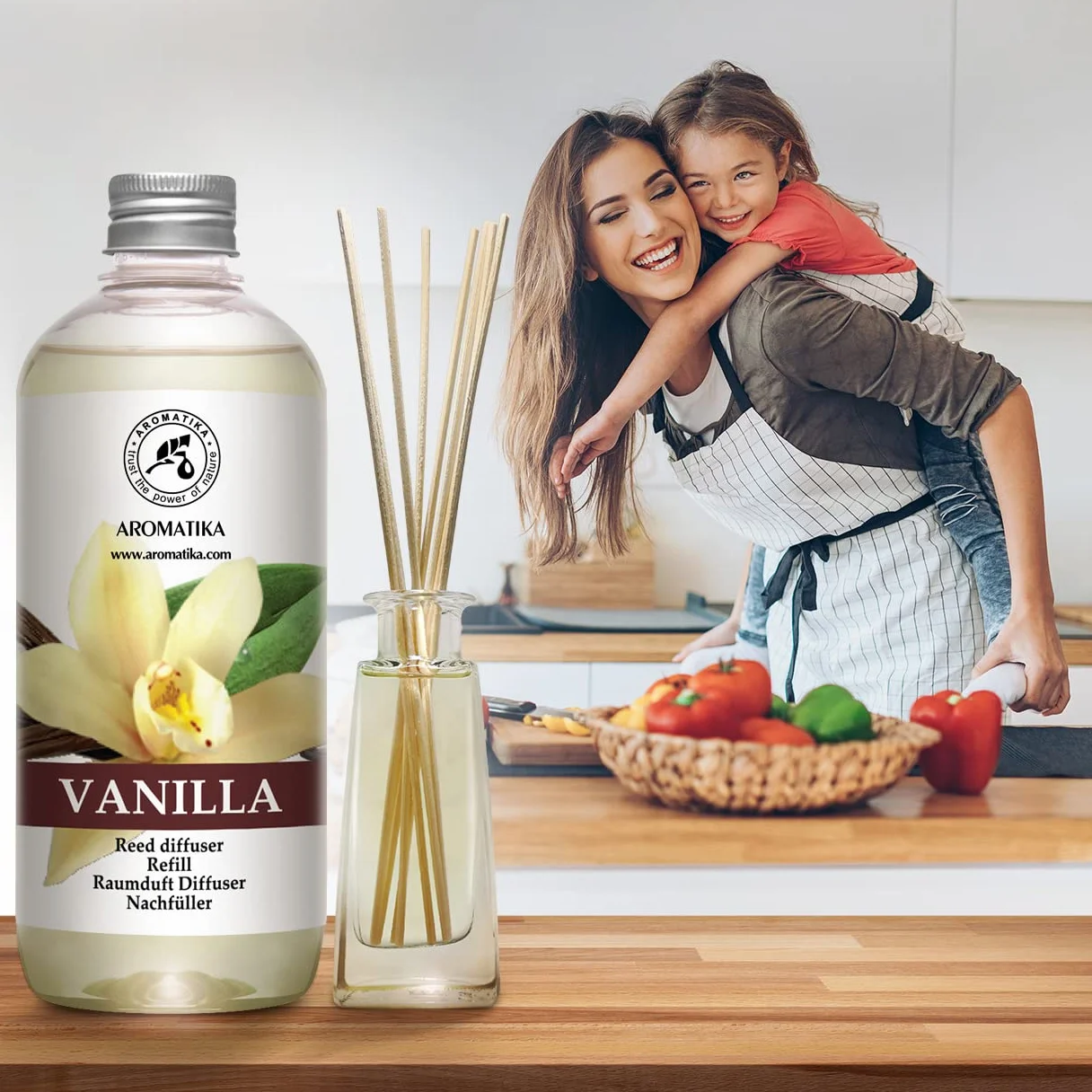 Recharge Vanille 500ml - Diffuseur Parfum Maison - Recharge Parfumée Longue Durée