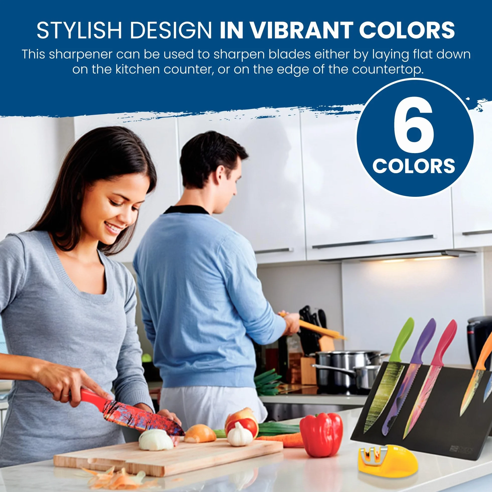 Affûteur de Couteaux Chef’s Vision SmarterEdge Double Rainure Orange Compact