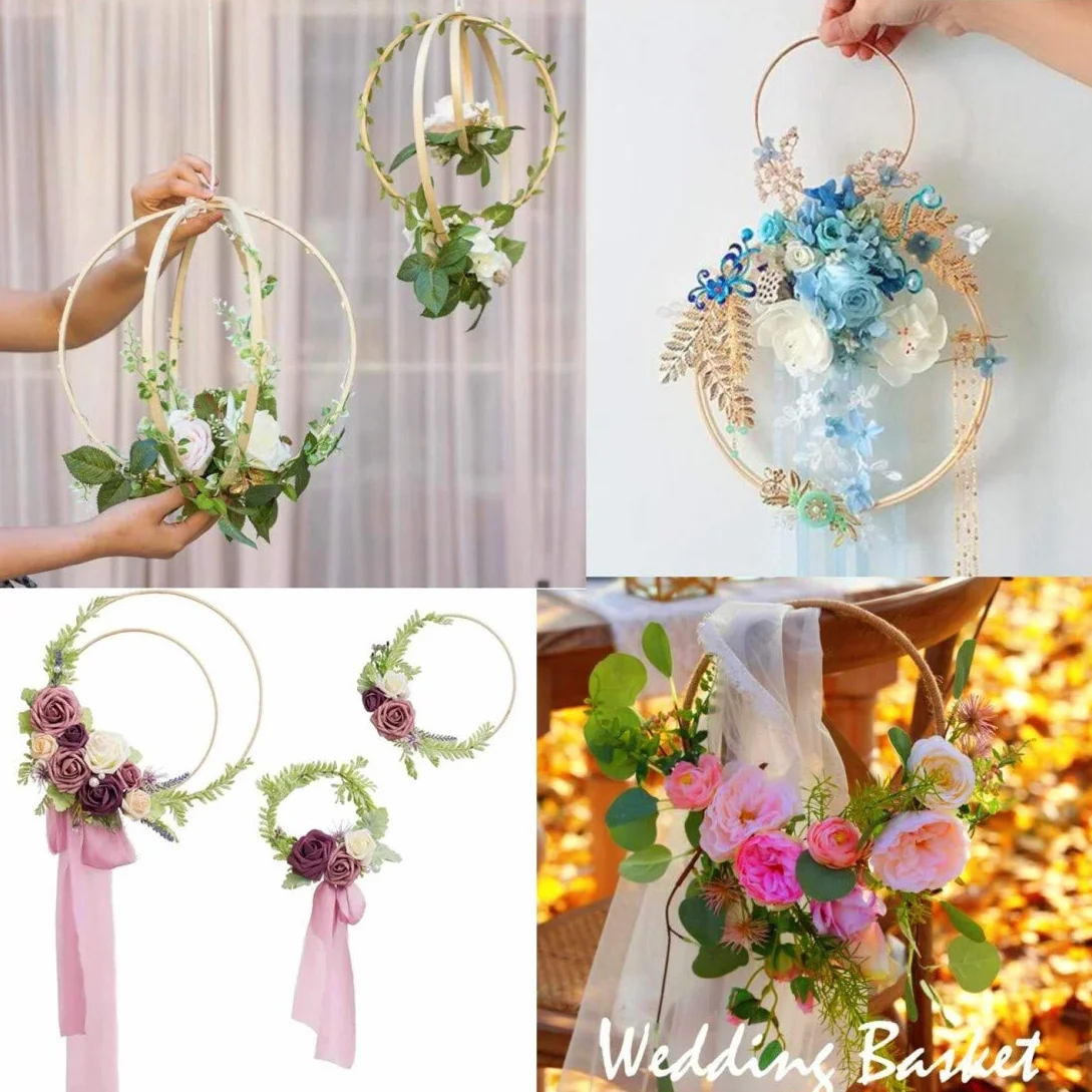Cerceaux en Bambou 30 cm pour Macramé, Couronne Florale et Attrape-Rêves