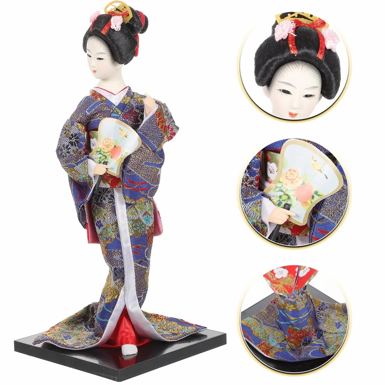 Veemoon Poupée Japonaise en Porcelaine 30 Cm Peinte à La Main Décoration Intérieure Traditionnelle