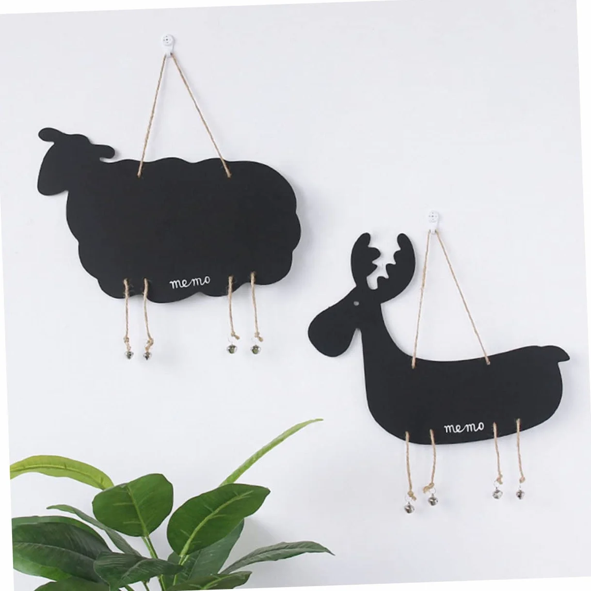 Cabilock Tableau à Suspendre Bois Double Face Panneau Message Décor Mural Ardoise Motif Mouton Décoration Maison