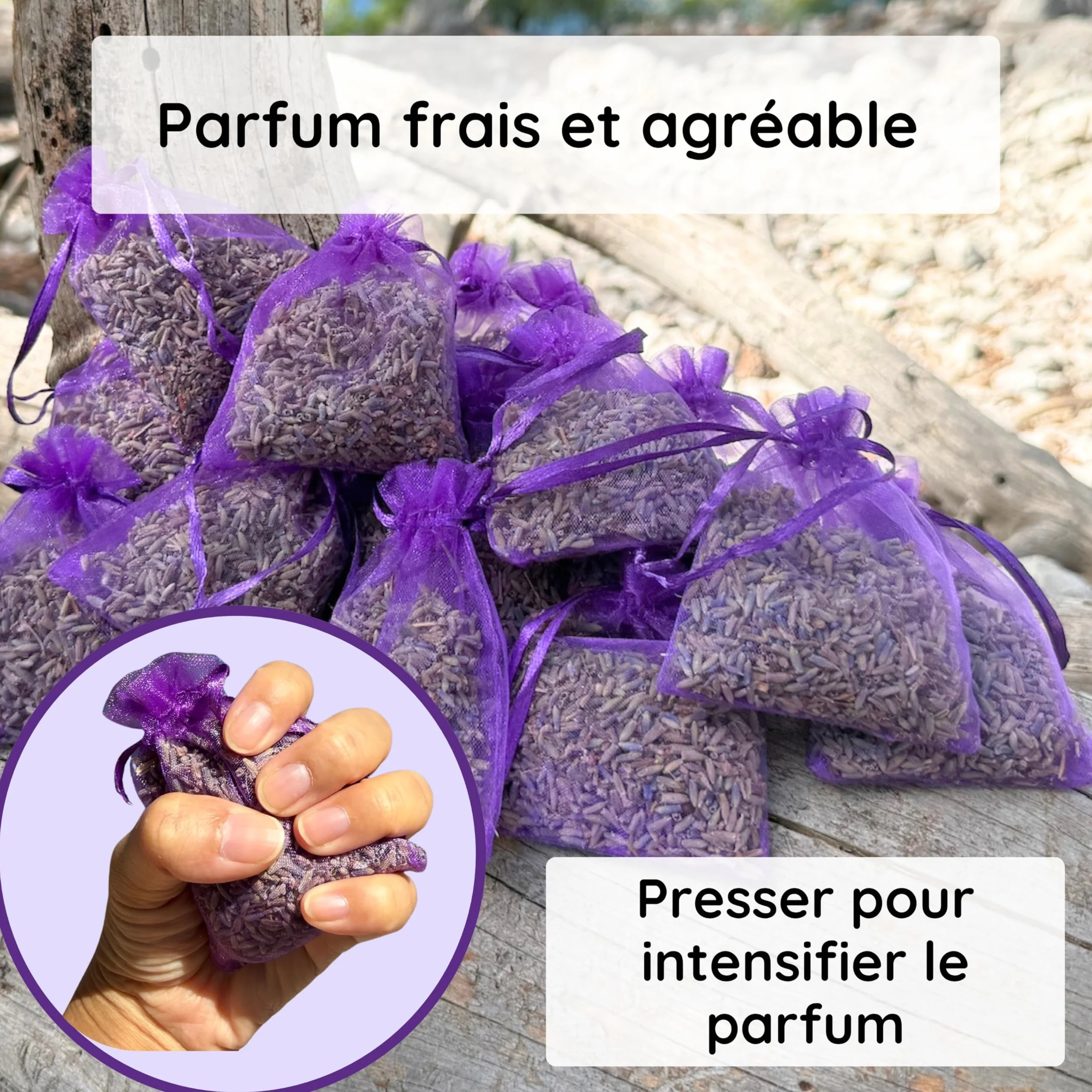 LAVENS Sachets de lavande parfumés 120G Origine Provence France pour armoire et linge
