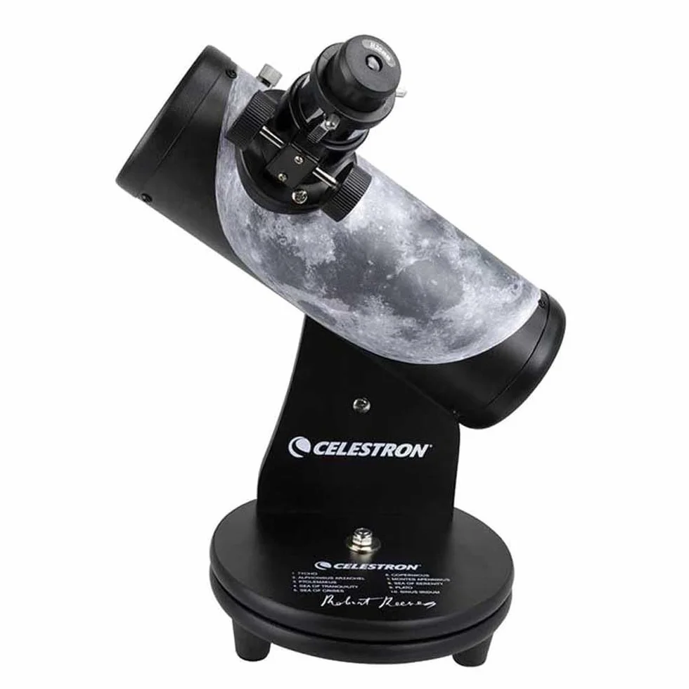 Celestron 22016 Firstscope Robert Reeves Signature Edition 76mm Tabletop Dobsonian Telescope, Includes 20mm and 4mm Eyepieces, f/3.95 Focal Ratio - Black