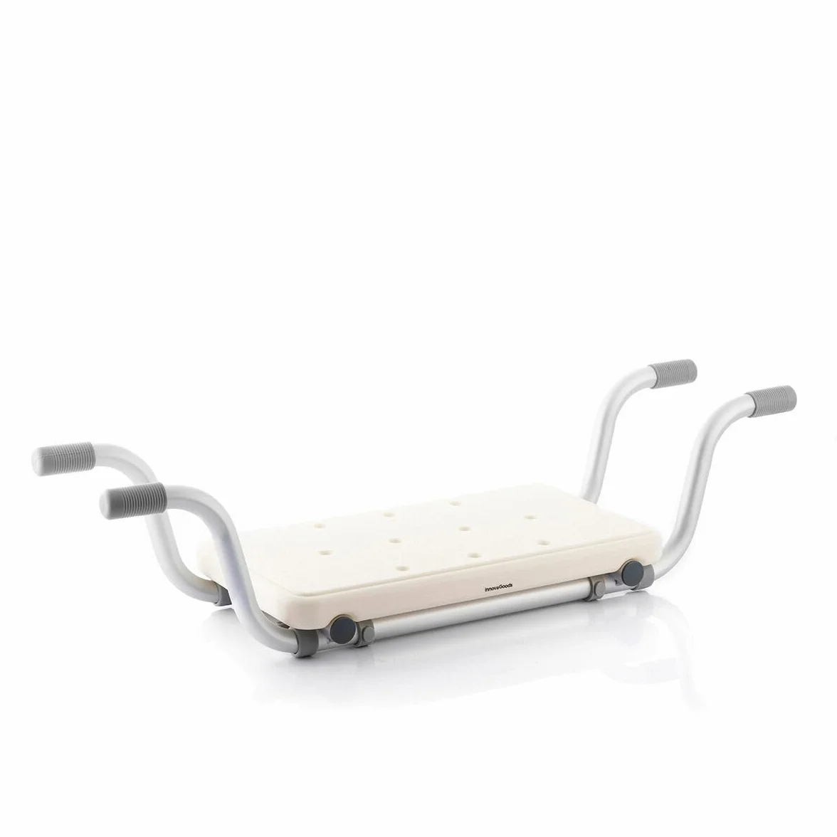 InnovaGoods Tabouret de Douche 2 en 1, Tabouret de Douche Extensible, Antidérapant, 2 Positions, Chaise de Douche pour Personnes âgées, Prise en Main Ferme, Blanc