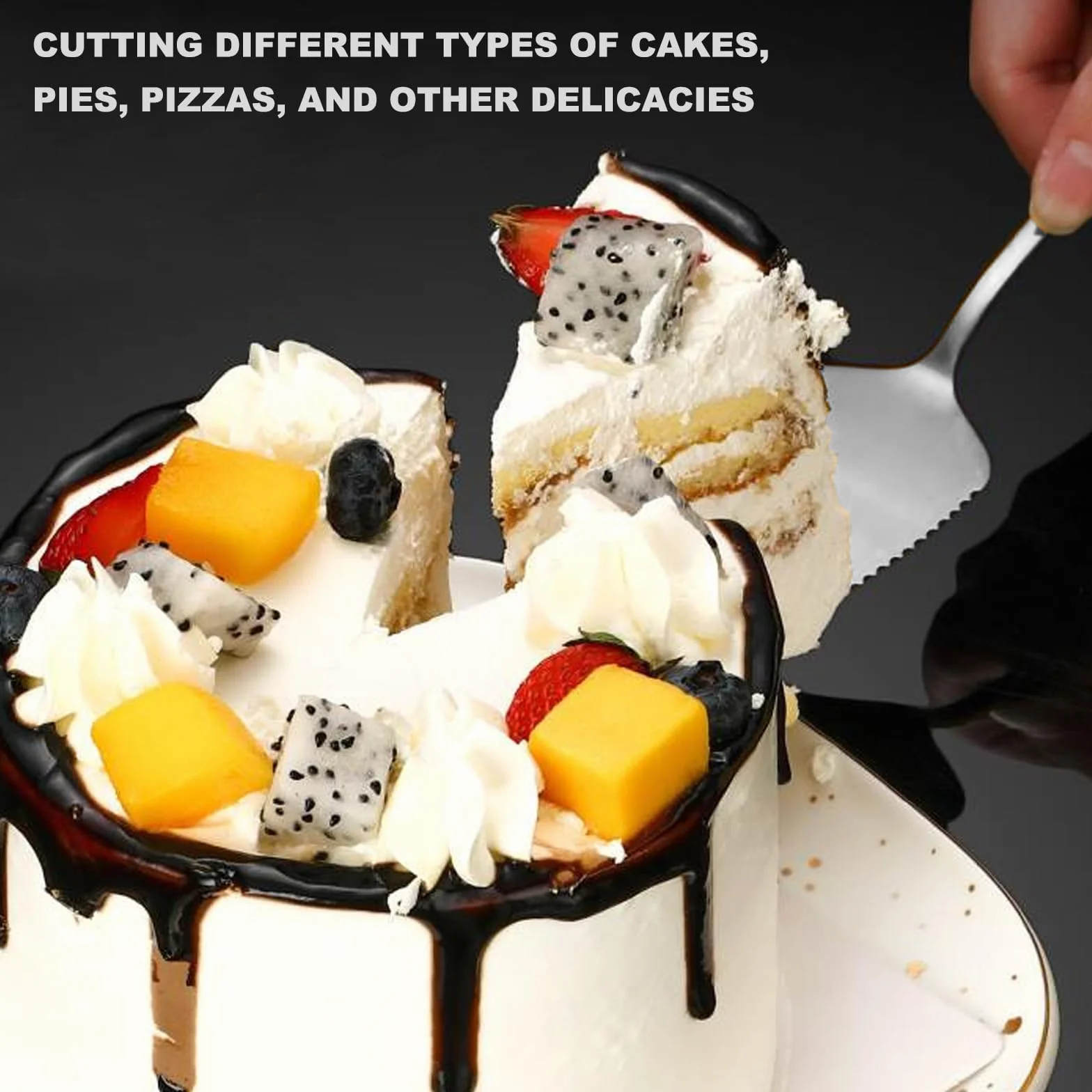 Ensemble de Serveur et Couteau à Gâteau de Mariage 23cm, Acier Inoxydable