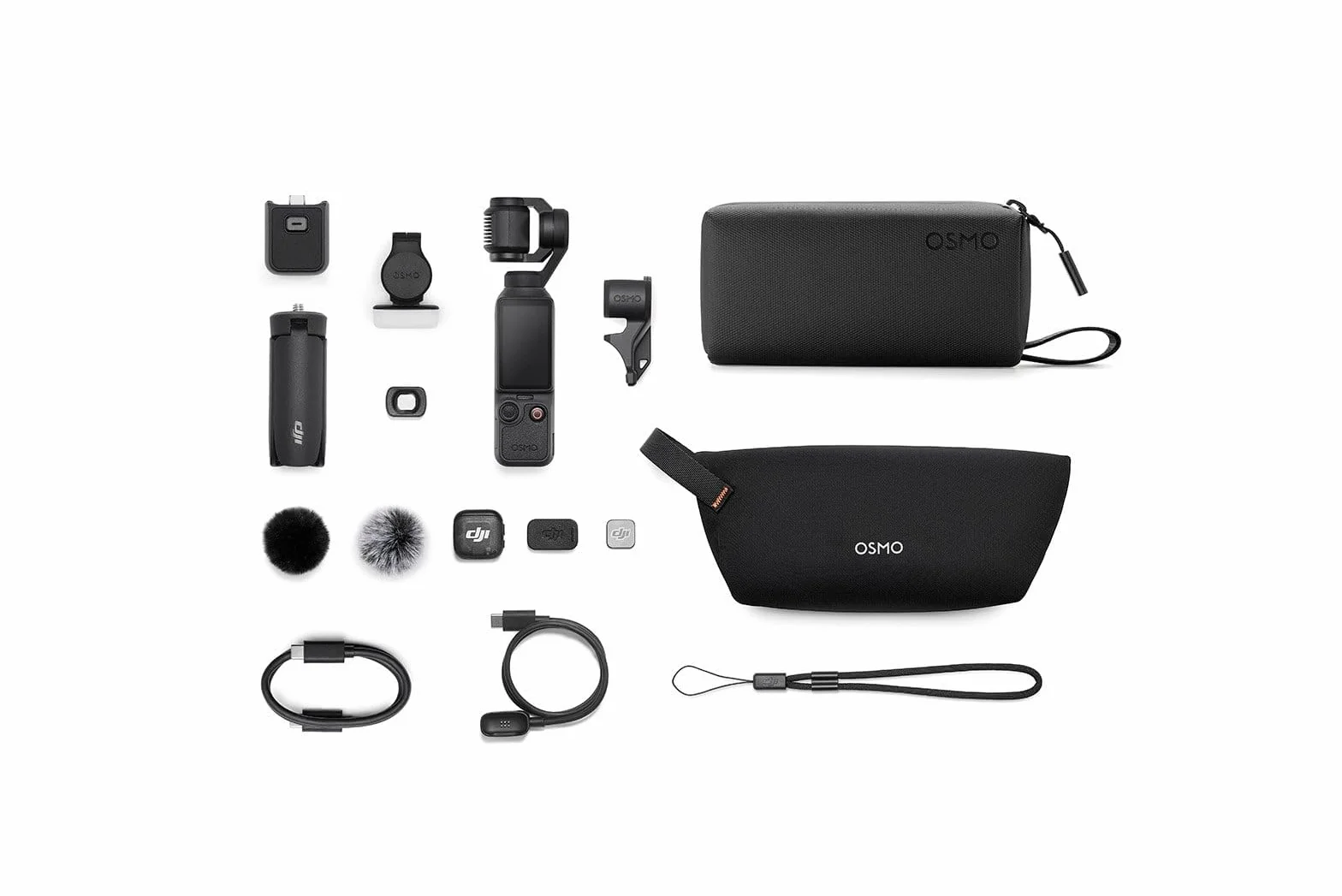 DJI Osmo Pocket 4 Creator Combo, kieszonkowa kamera Vlog, 1″ CMOS i 4K/240 kl./s, stabilizacja 3-osiowa, 2 x bezstratny zoom, wbudowana pamięć masowa 107 GB, nadajnik Mic 3, światło wypełniające