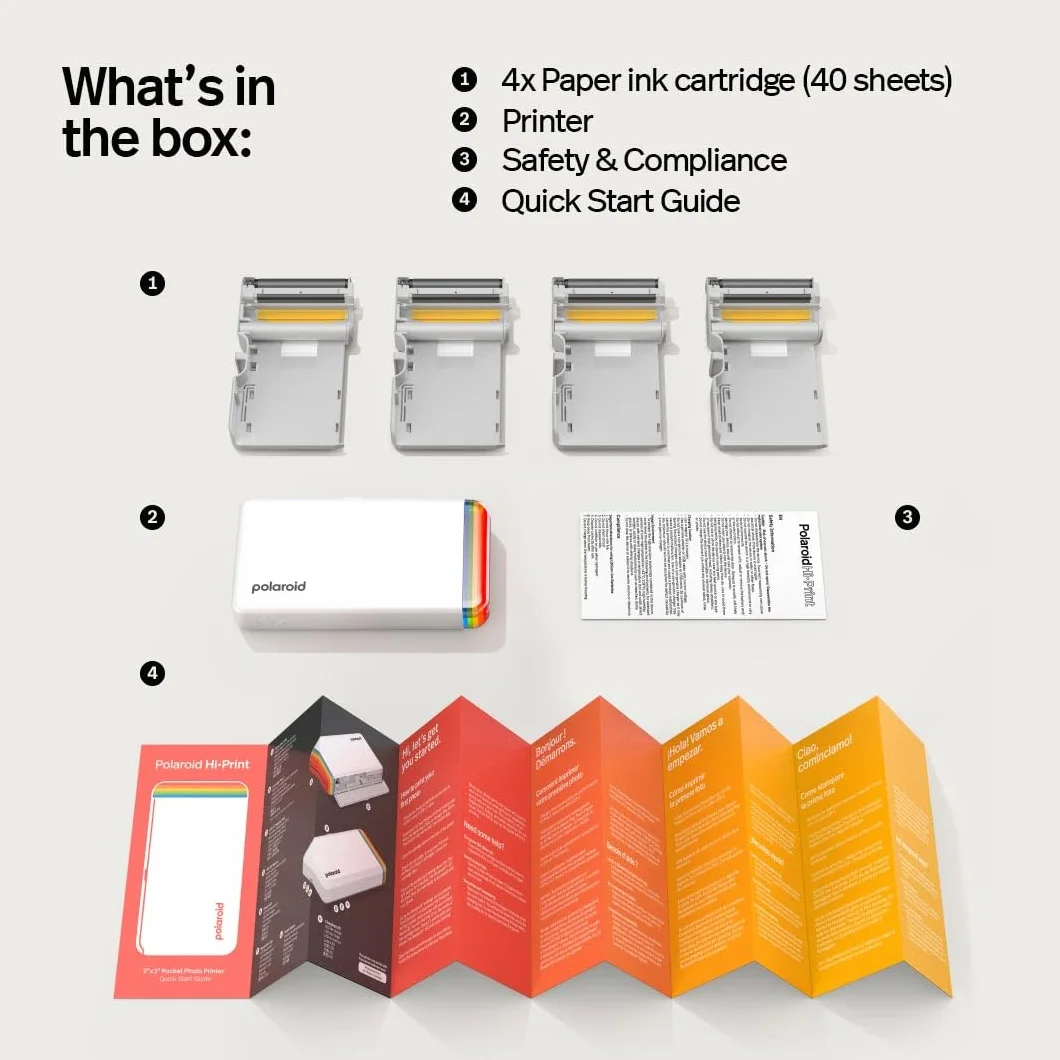 Polaroid Hi-Print 2nd Generation Imprimante Portable 2x3 Bluetooth Sublimation Blanc