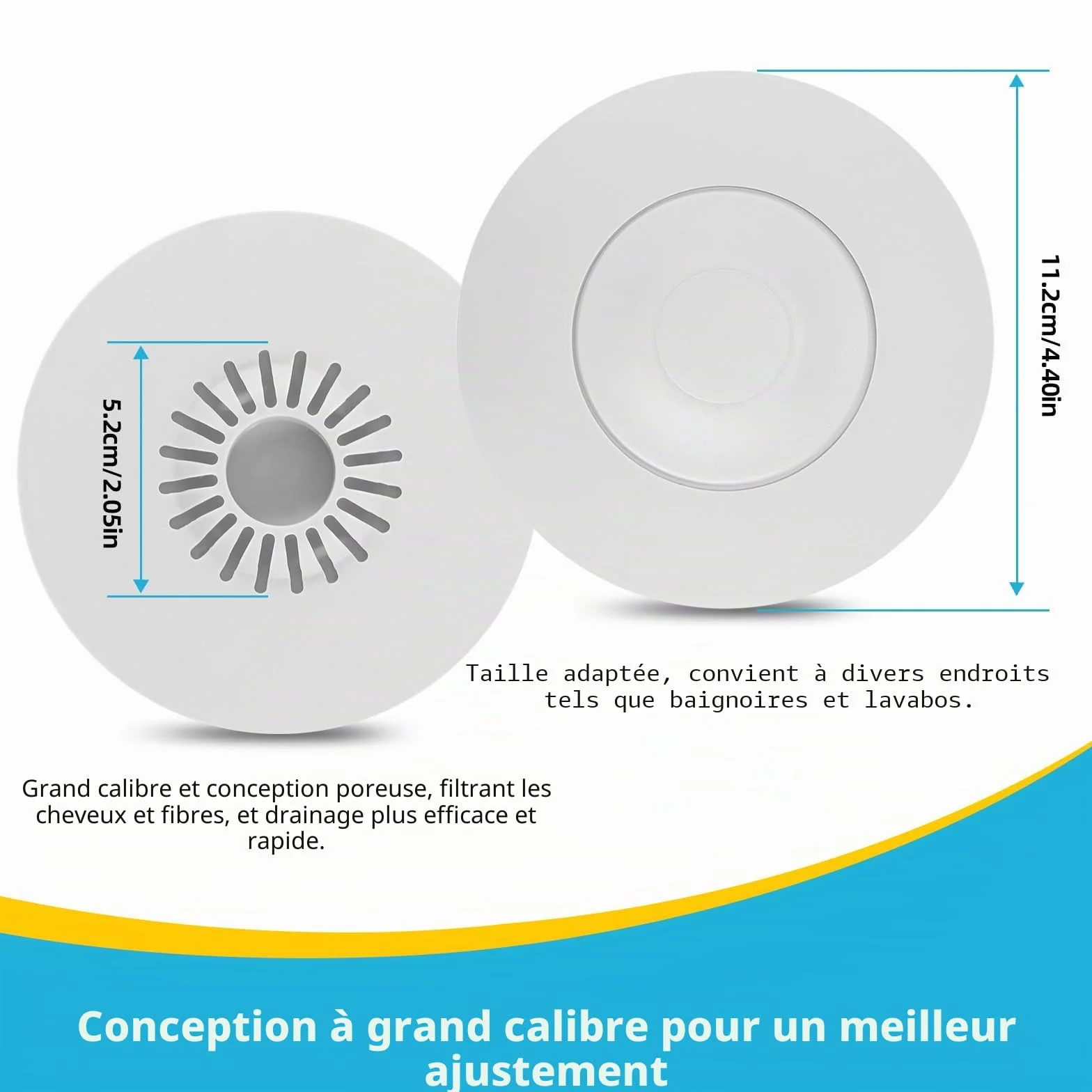Bouchon Baignoire Silicone 3 Pièces Pliable - Bouchon d'écoulement Universel avec Filtre pour Éviers et Baignoires