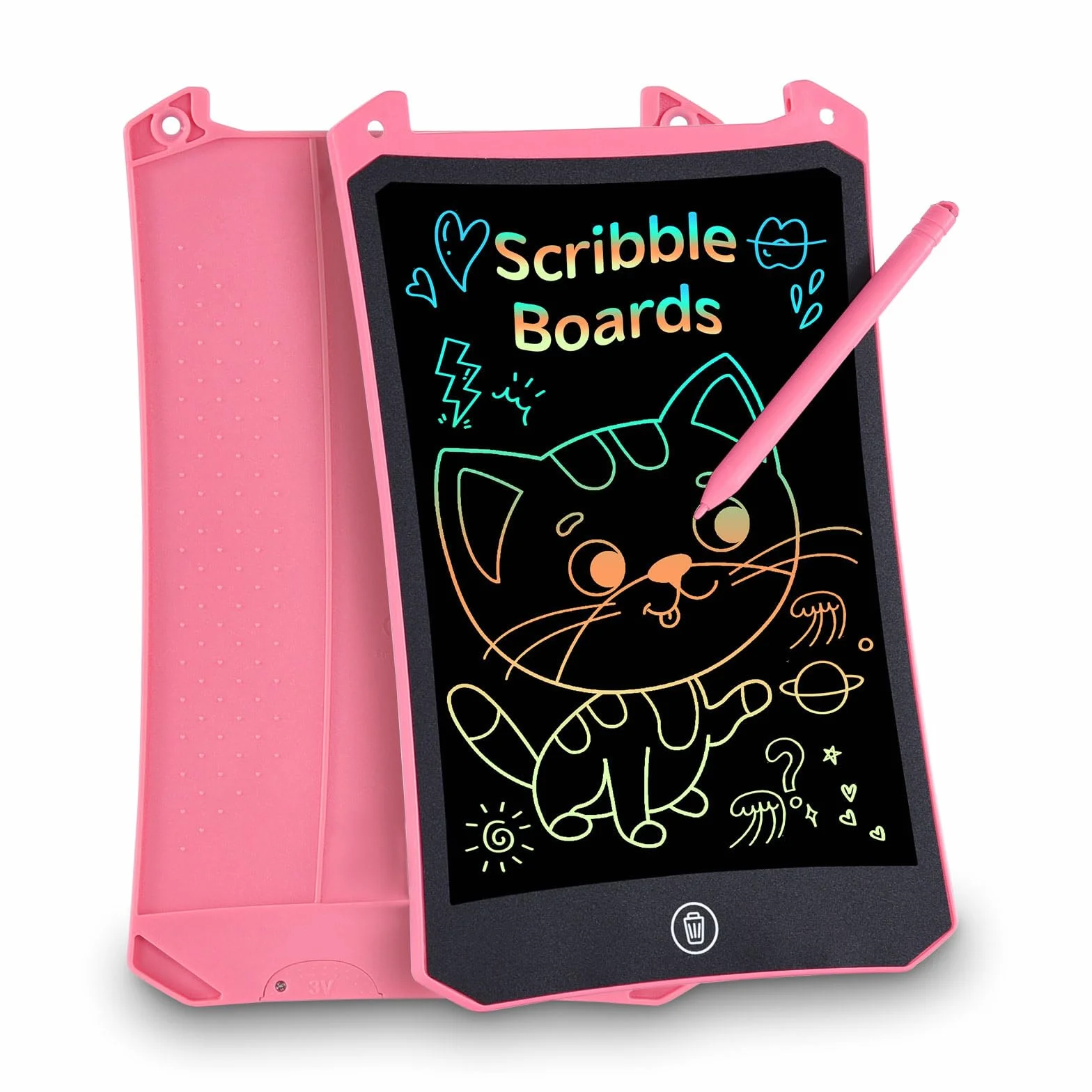 PINKCAT Ardoise Effacable Magique 8,5 Pouces Tablette Ecriture LCD Jouet Enfant Fille Cadeau Paques 2-8 Ans