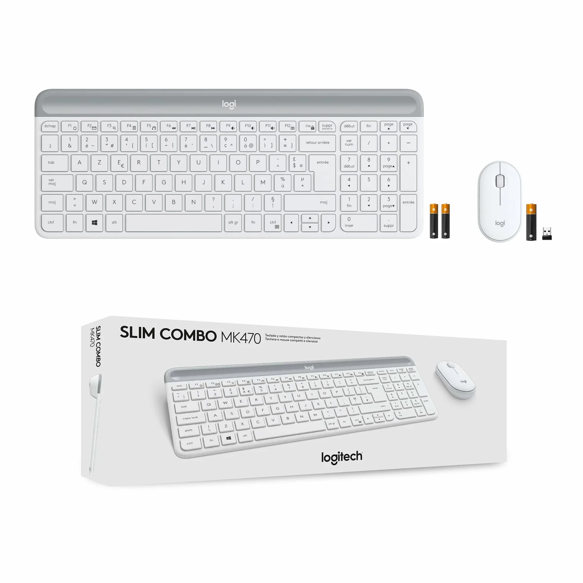 Logitech MK470 Slim Bezprzewodowa klawiatura & Mysz Combo - FRA AZERTY