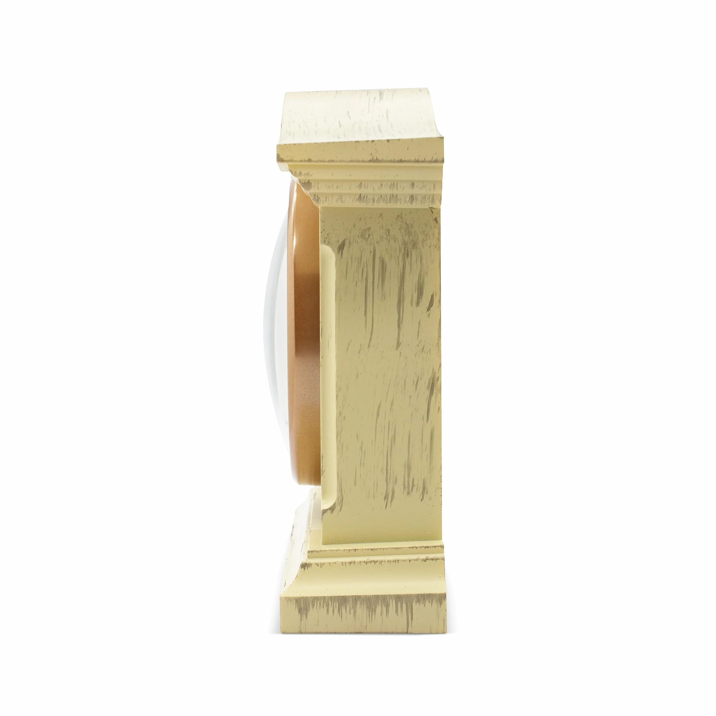 Horloge de cheminée en bois crème vieillie
