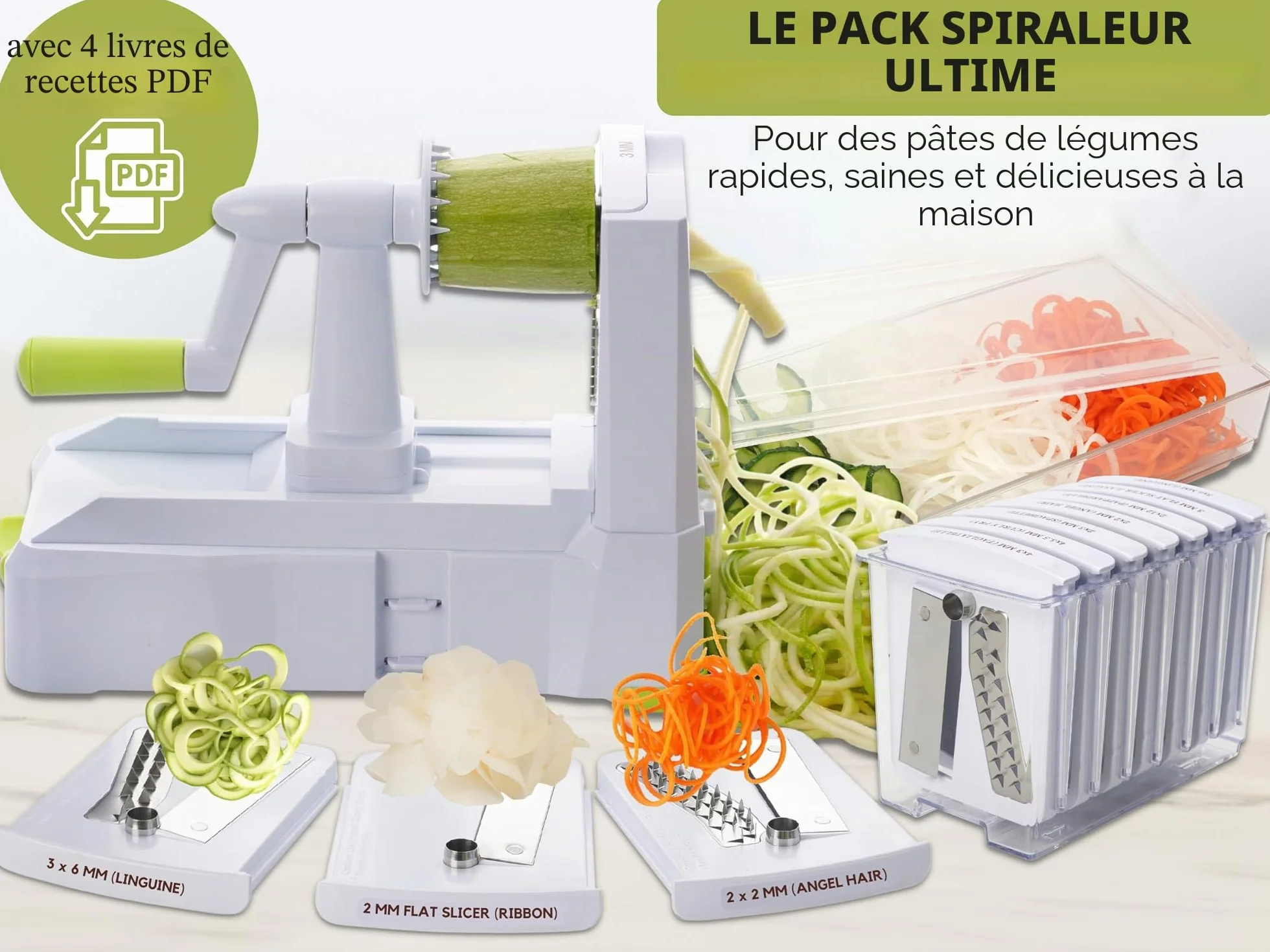 Spiraliseur À 10 Lames Brieftons: La Trancheuse En Spirale La Plus Forte Et La Plus Lourde, La Meilleure Machine À Pâtes Végétariennes Et À Spaghettis Pour Les Repas À Faible Teneur En Glucides